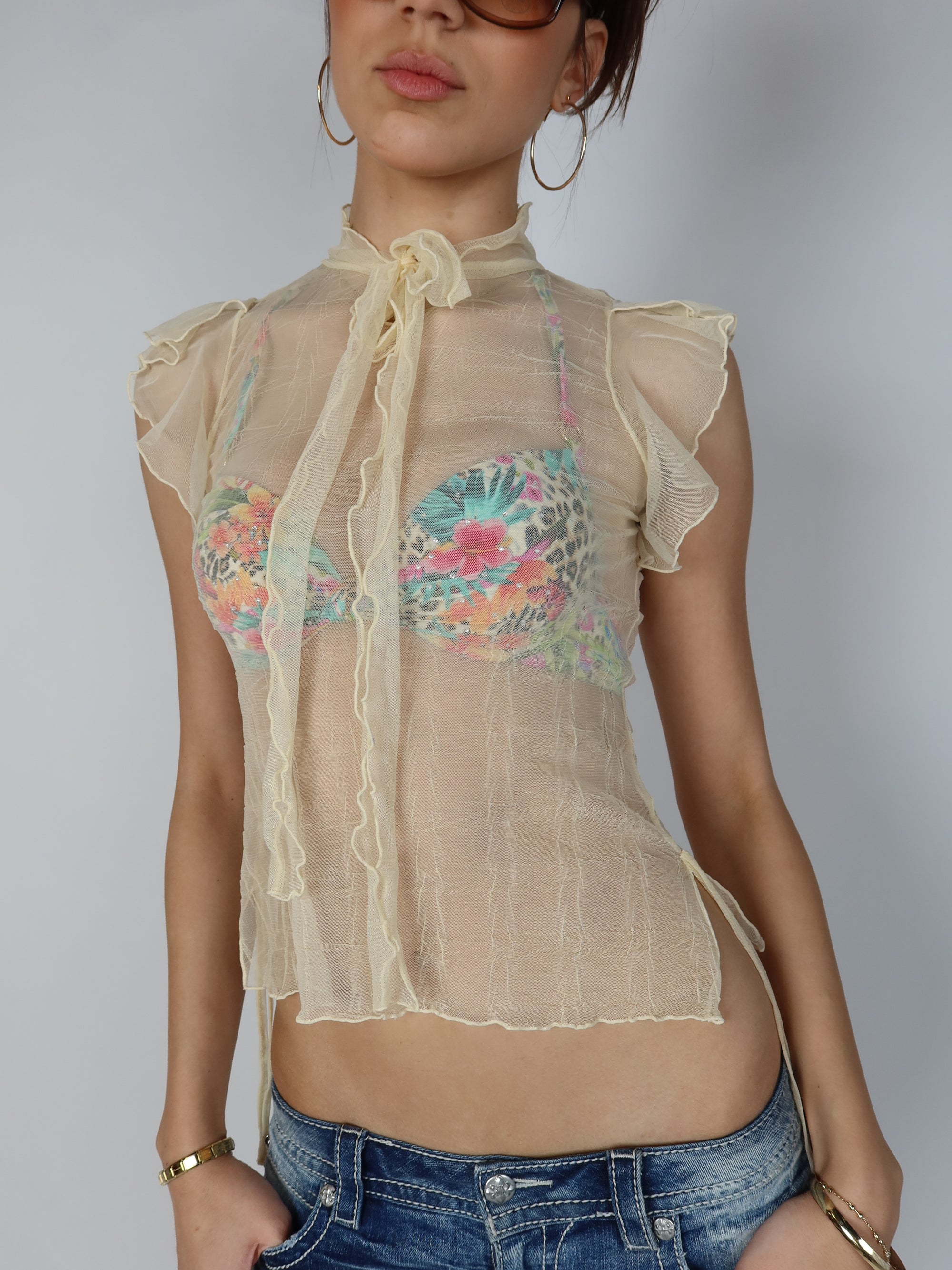 Y2K Sheer Blouse S/M