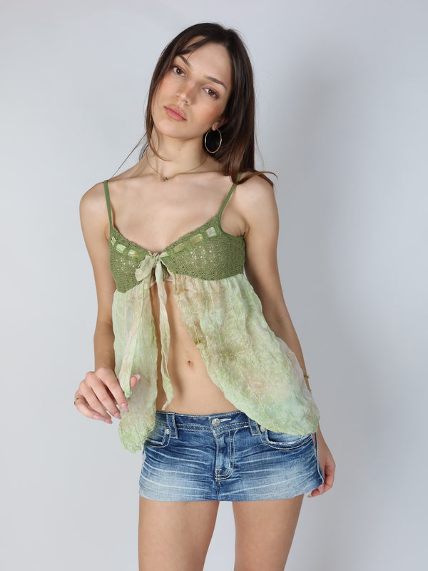Vintage Y2K babydoll top, resale clothing at Brat's Closet.