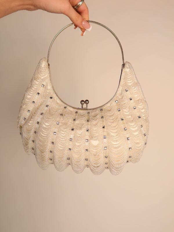 Vintage 1920s-style flapper beaded evening bag, resale accessory at Brat's Closet.