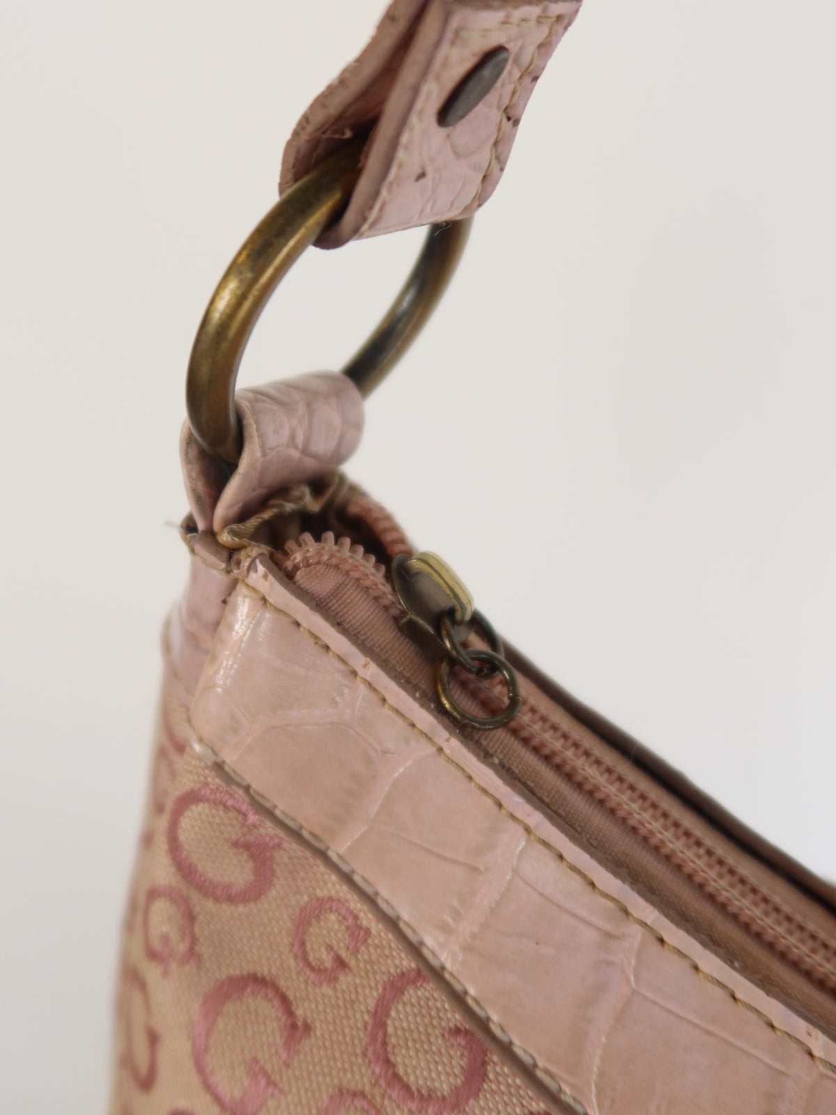 Guess Pink Monogram Mini Shoulder Bag