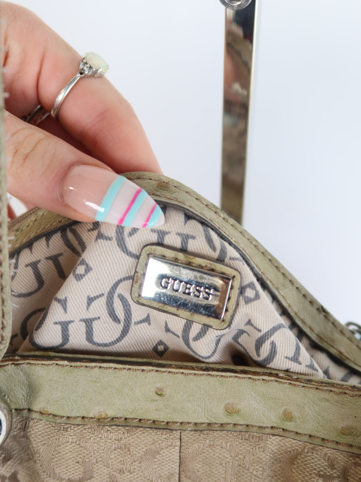 Guess Monogram Bowler Bag
