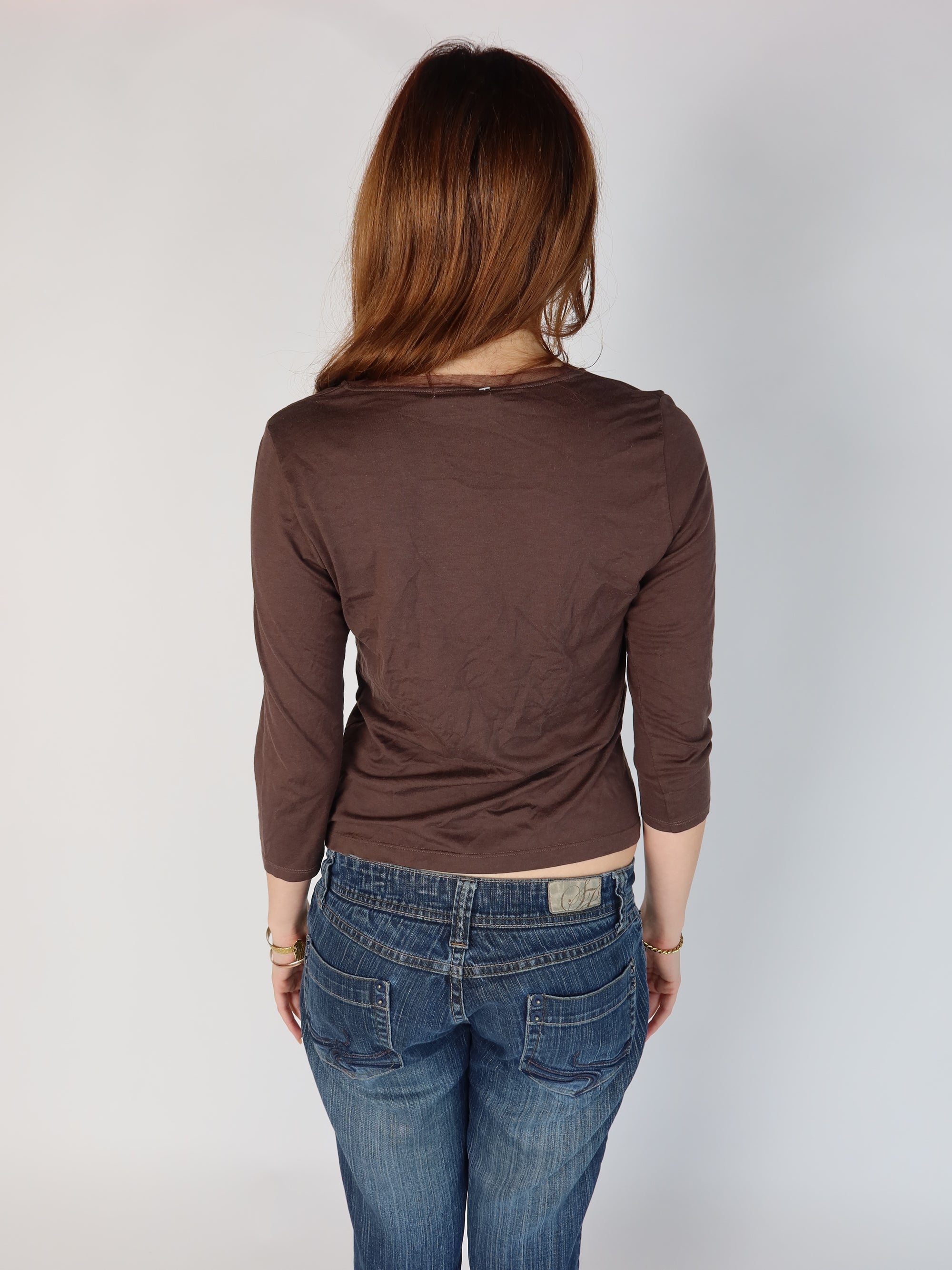 Y2K Beaded 3/4 Sleeve Top XS/S