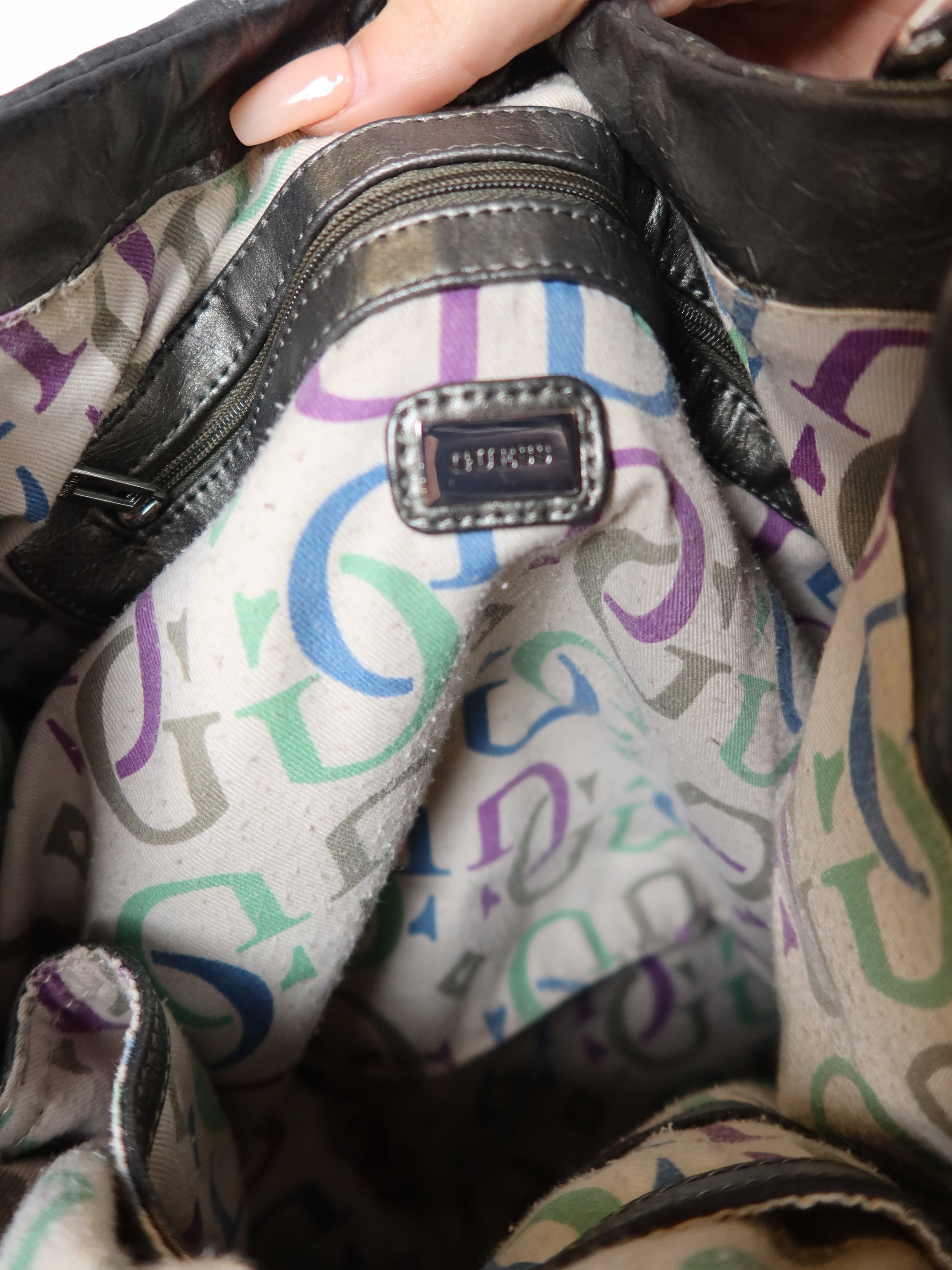 Guess Metallic Silver Hobo Bag