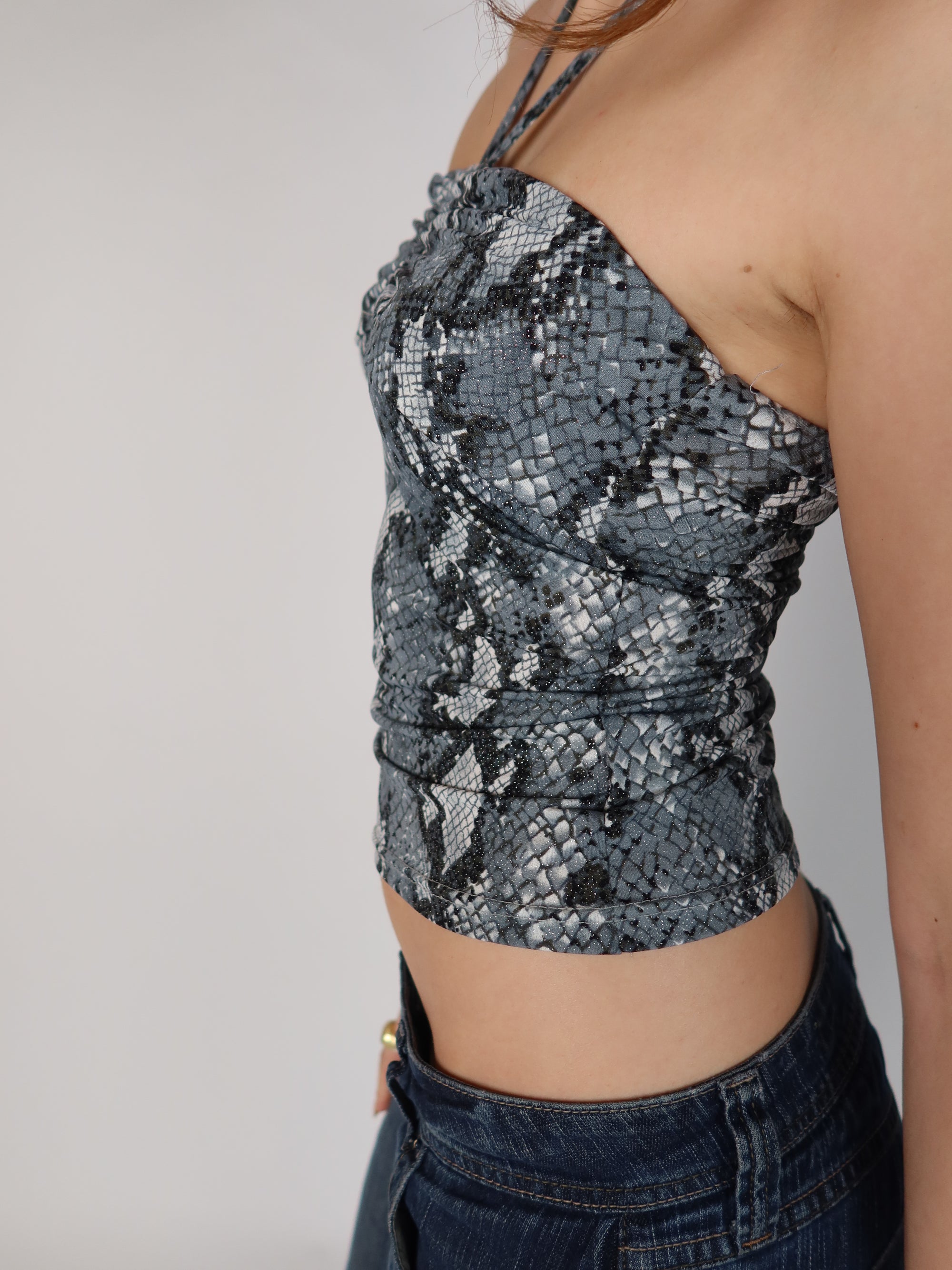 Glitter Snakeskin Halter Top XS/S