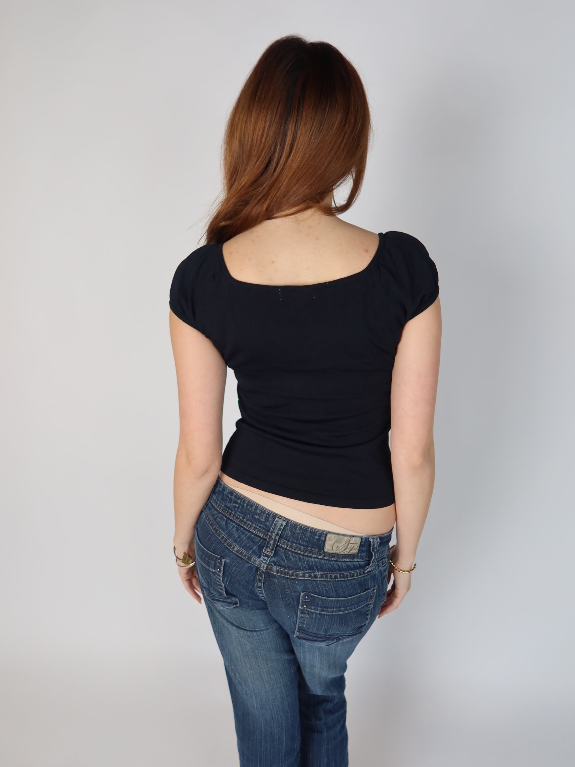 Black Beaded Babydoll Top XS/S