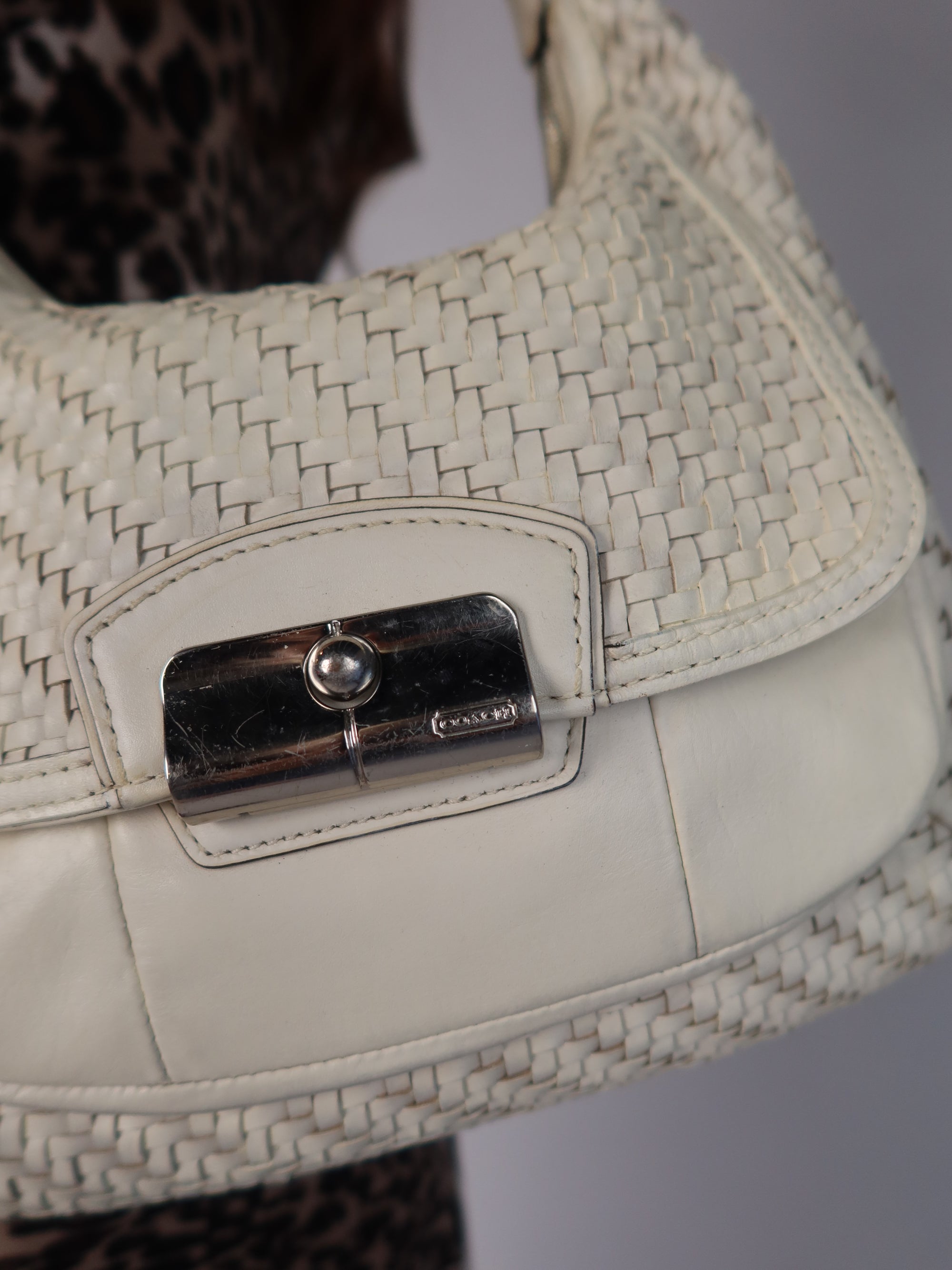Coach Woven Leather Hobo Bag