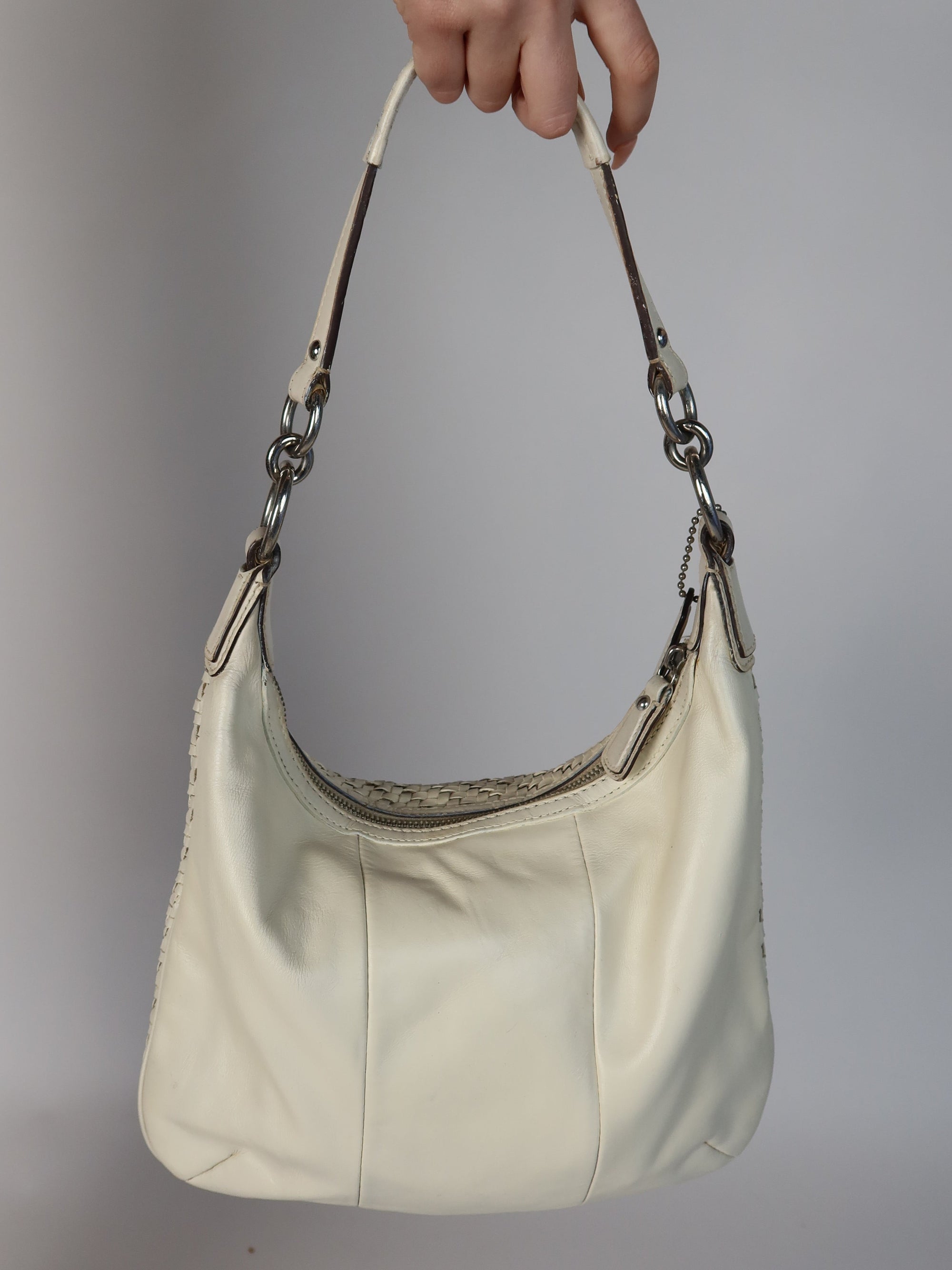 Coach Woven Leather Hobo Bag