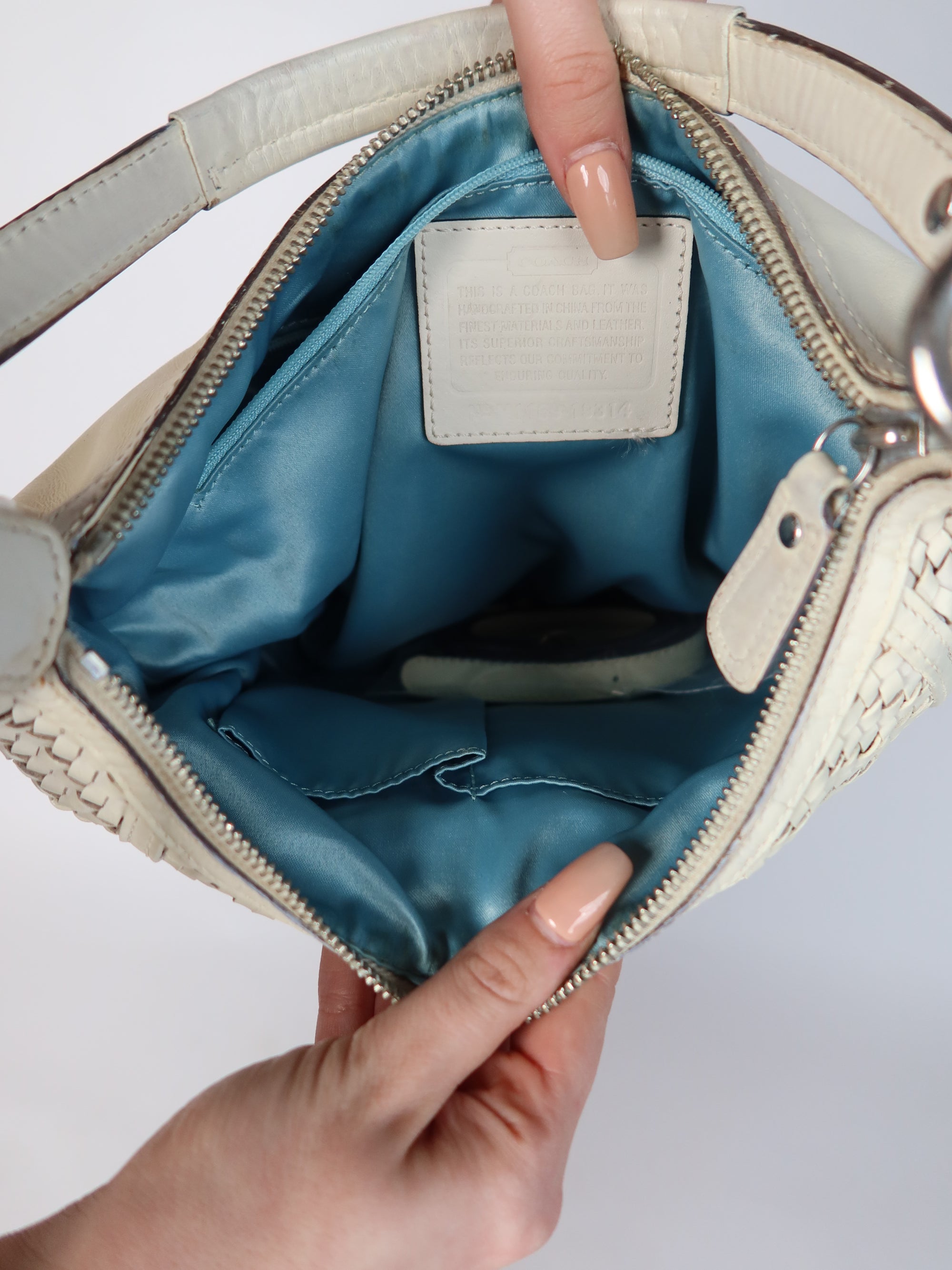 Coach Woven Leather Hobo Bag