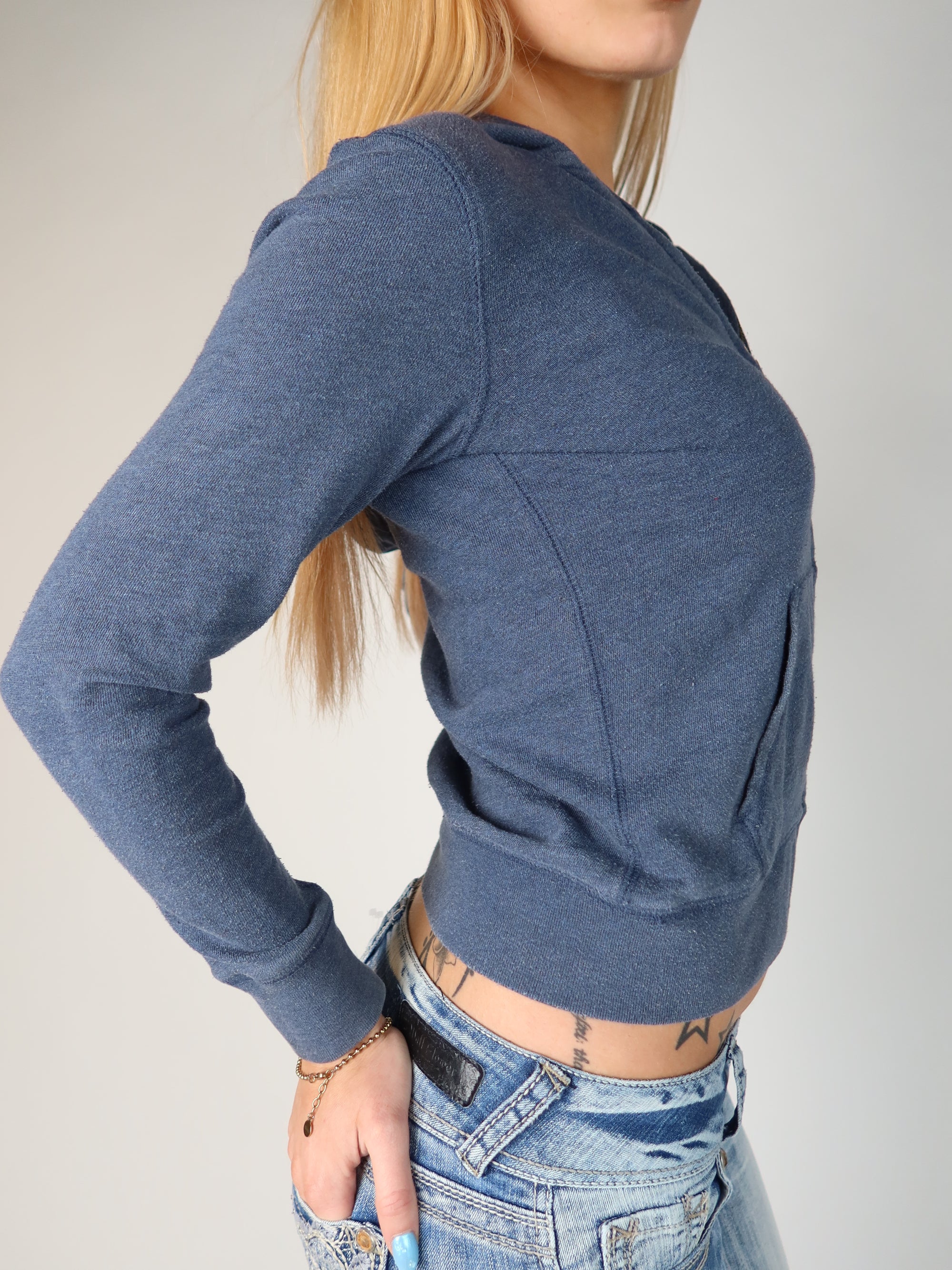 Polo Ralph Lauren Cropped Zip Hoodie — Y2K Vintage
