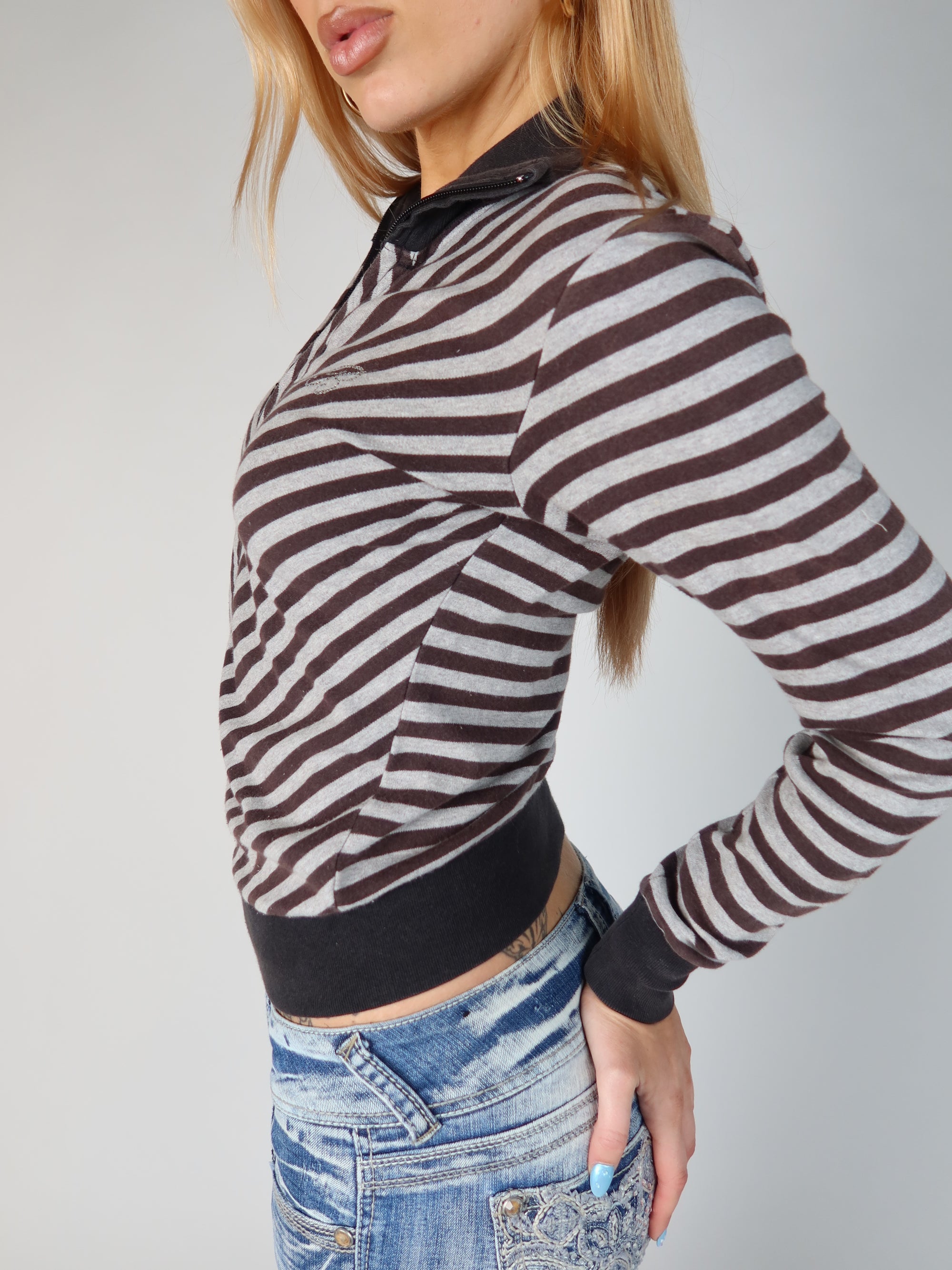 Striped Zip-Up Jacket S/M