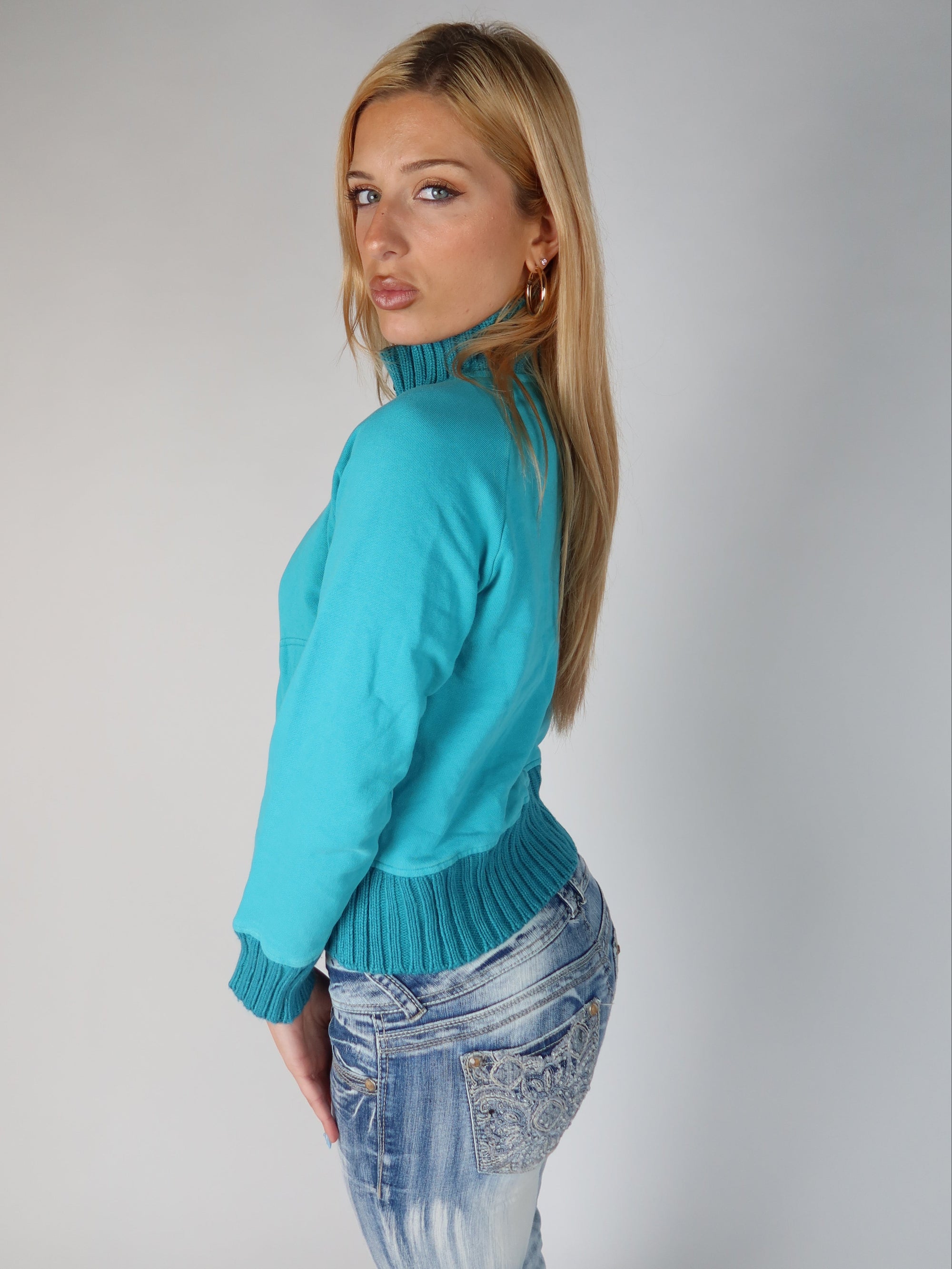 Turquoise Ribbed  Jacket S/M