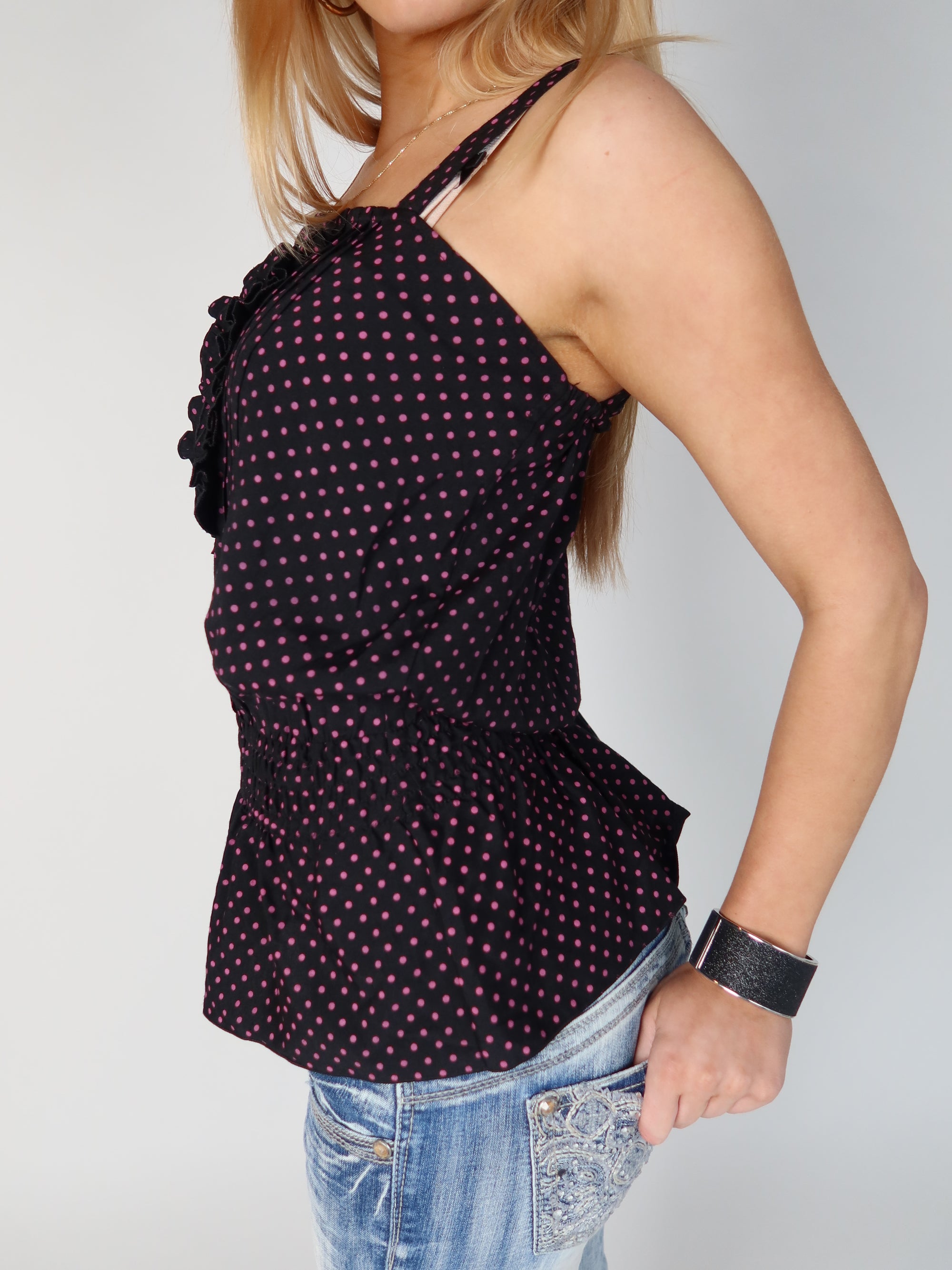 Pink Polka Dot Cami S