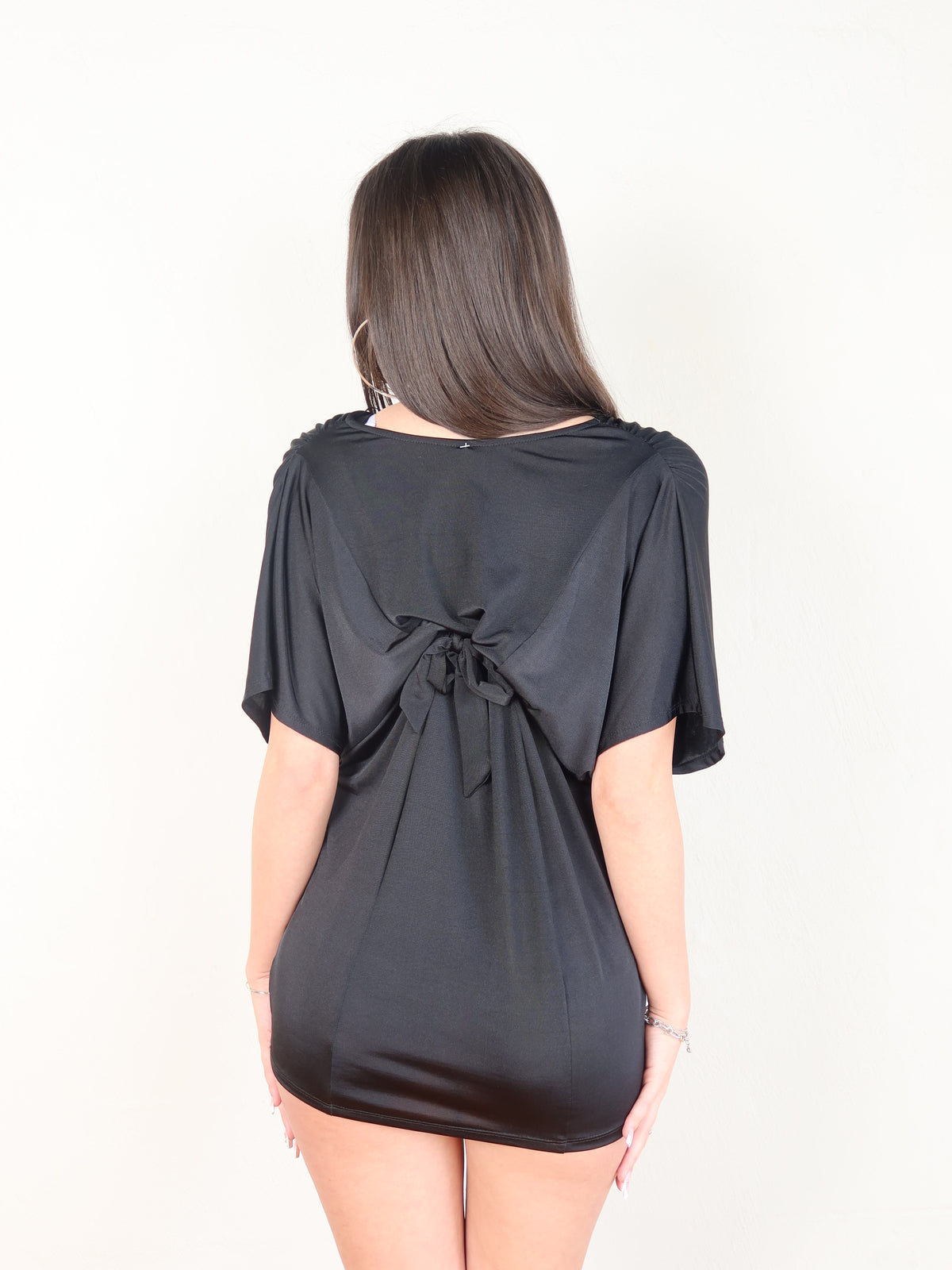 Batwing Jewelled Mini Dress S/M