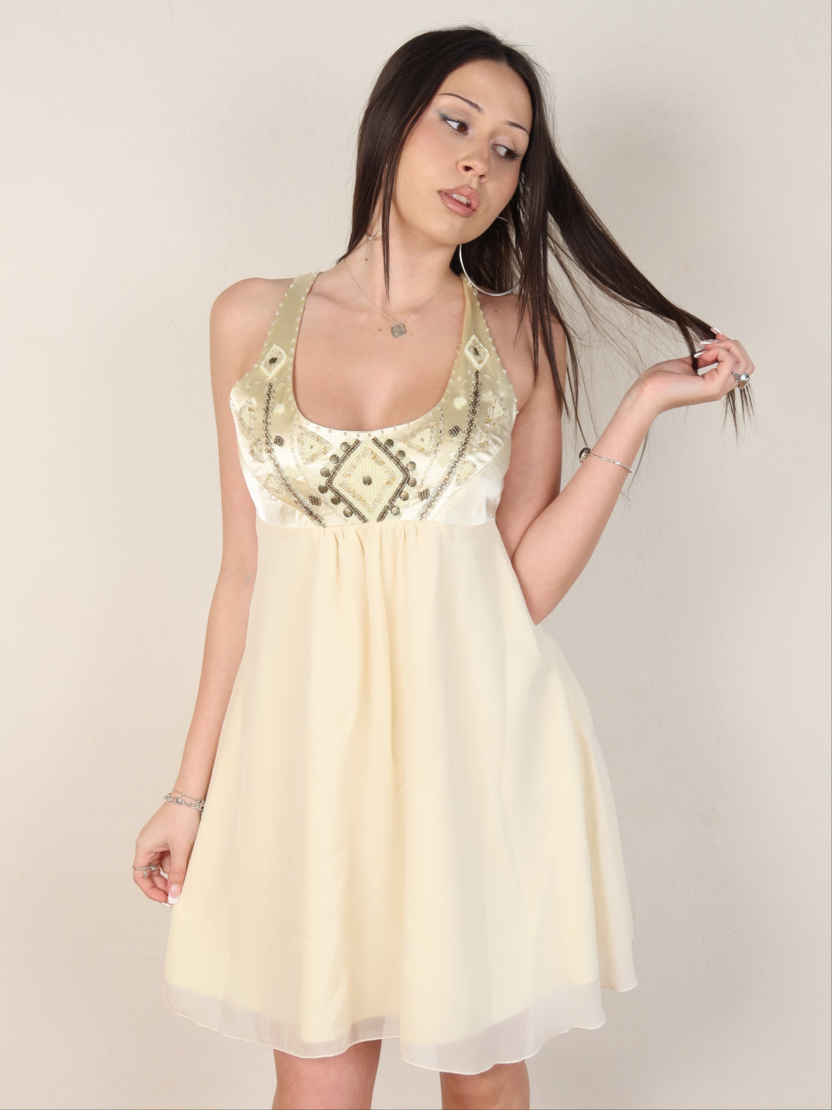 Lipsy Beaded Babydoll Dress S/M