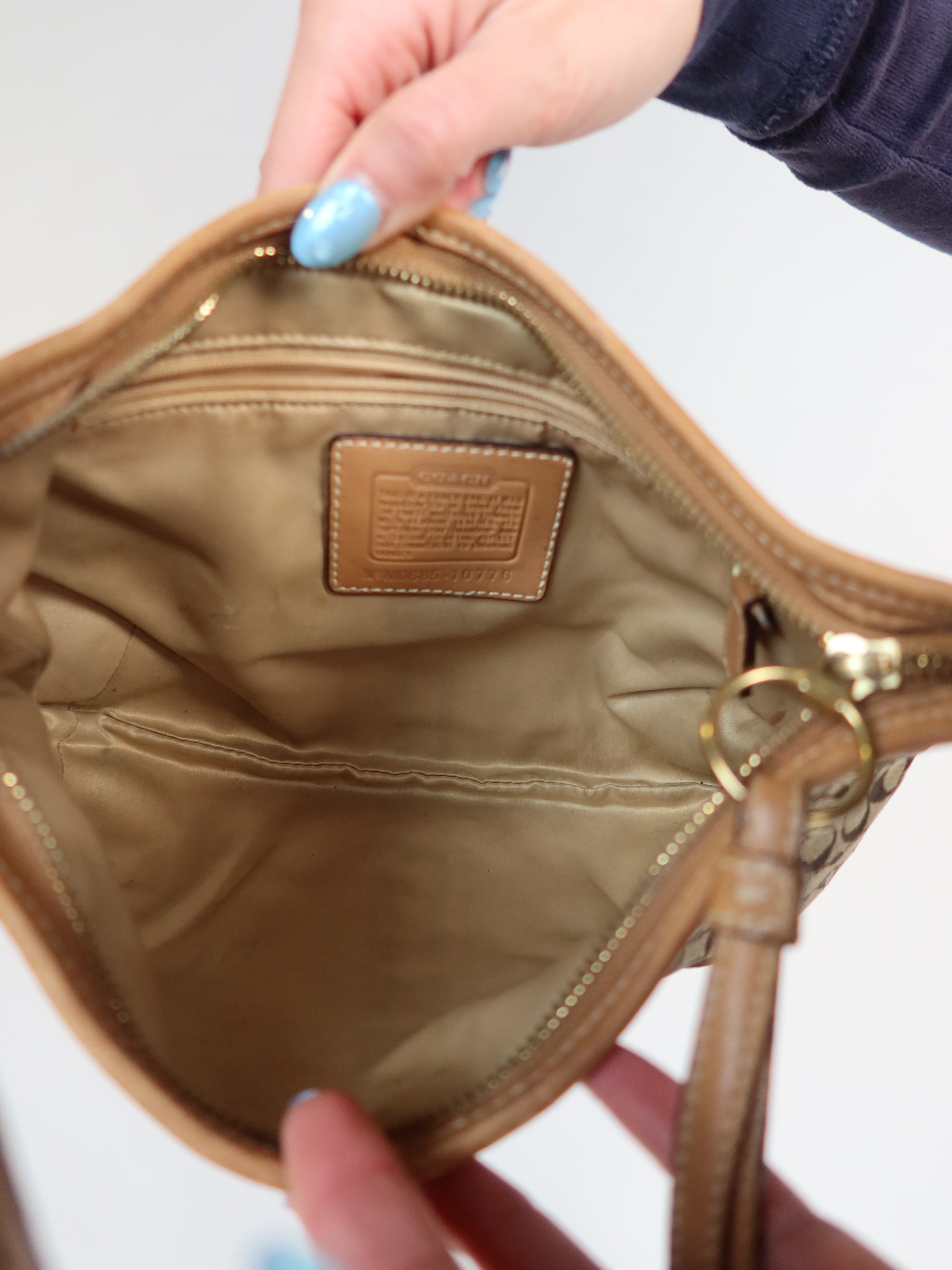 Vintage Coach signature monogram mini hobo bag, Y2K resale at Brat's Closet.