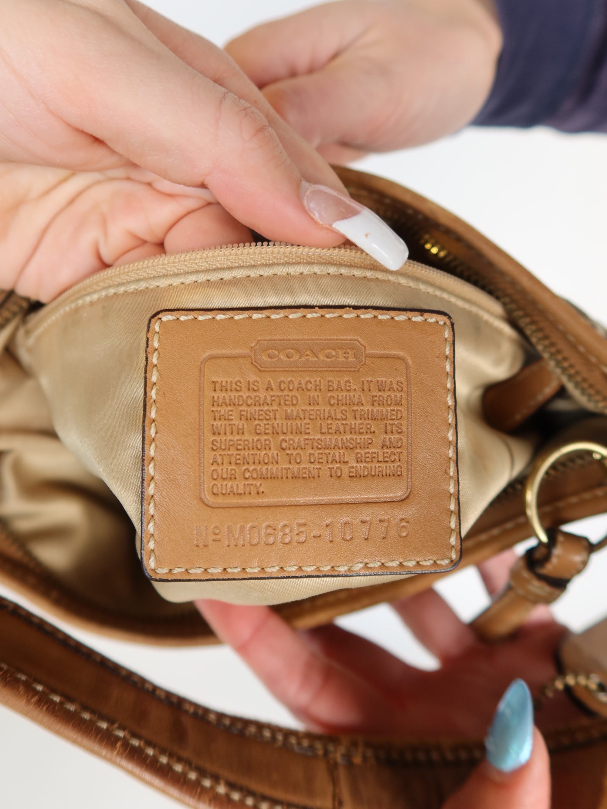 Vintage Coach signature monogram mini hobo bag, Y2K resale at Brat's Closet.