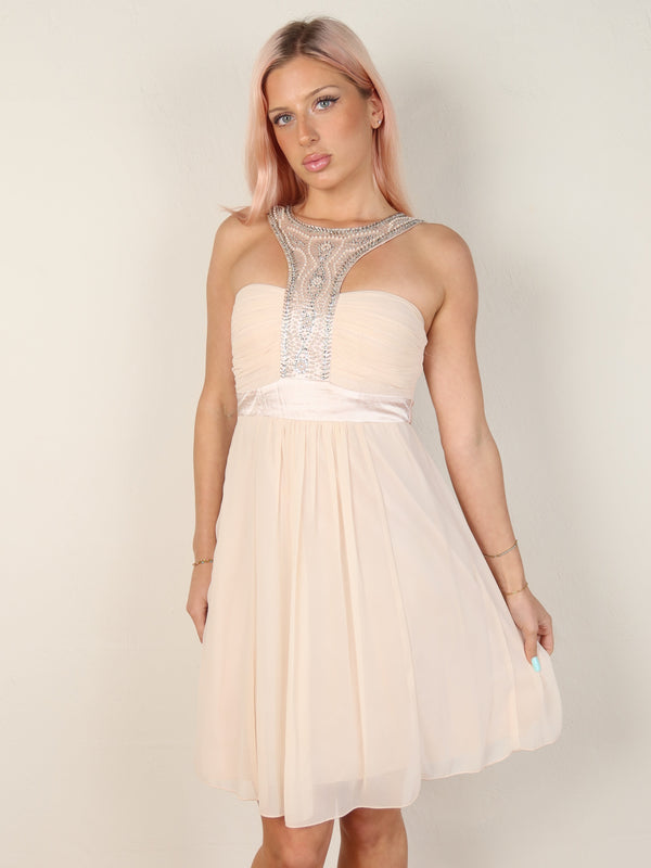 Lipsy Beaded Chiffon Dress XS