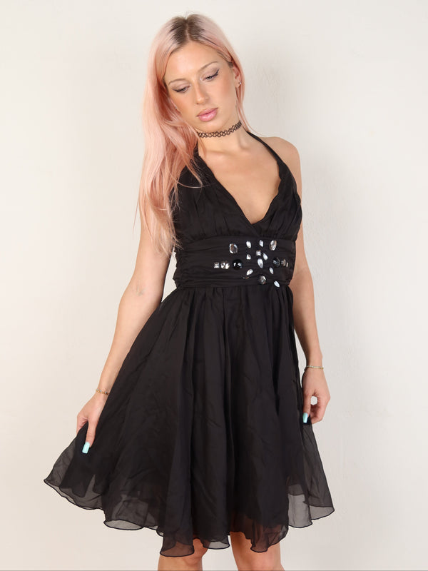 Lipsy Jewelled Halter Dress XXS