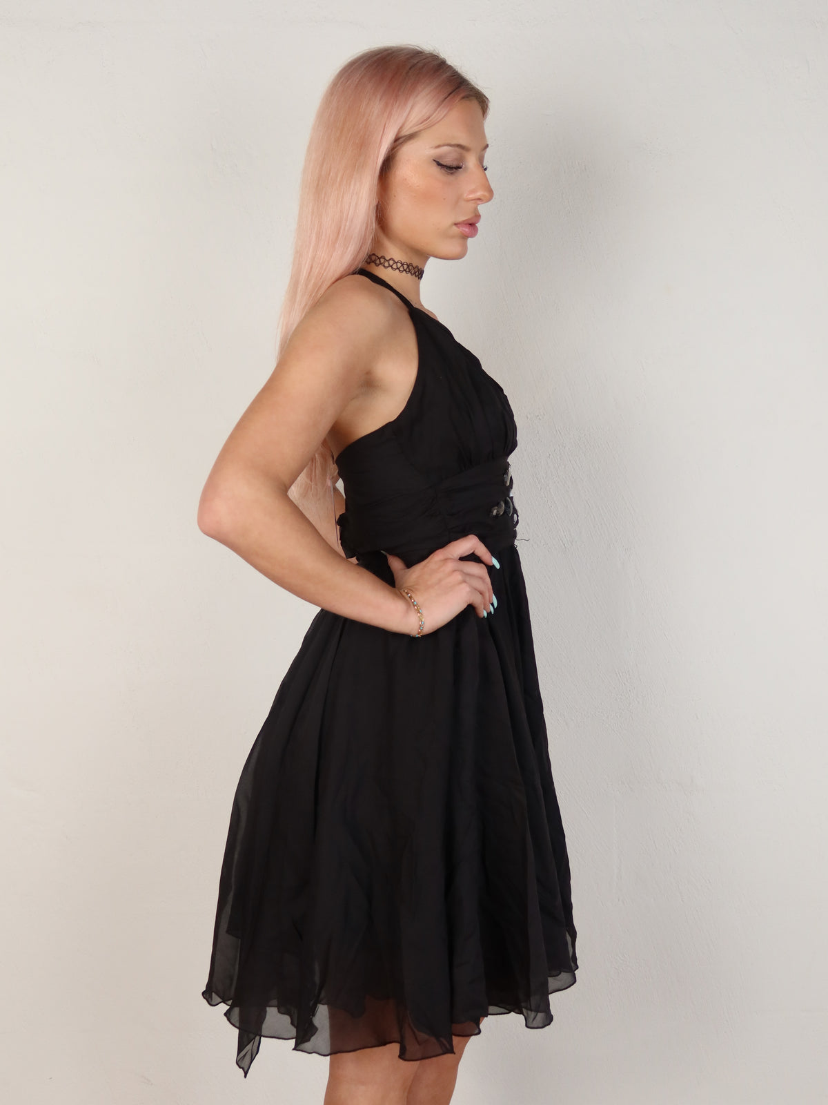 Lipsy Jewelled Halter Dress XXS