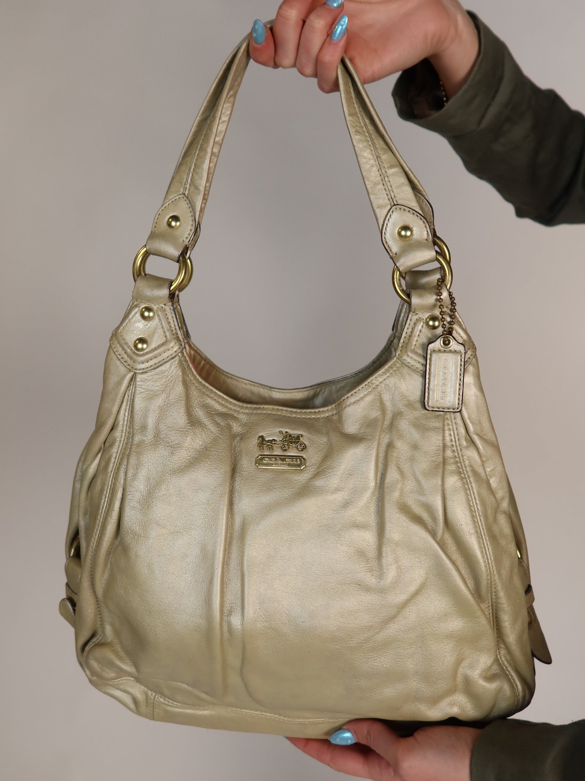 Coach Gold Leather Hobo Bag