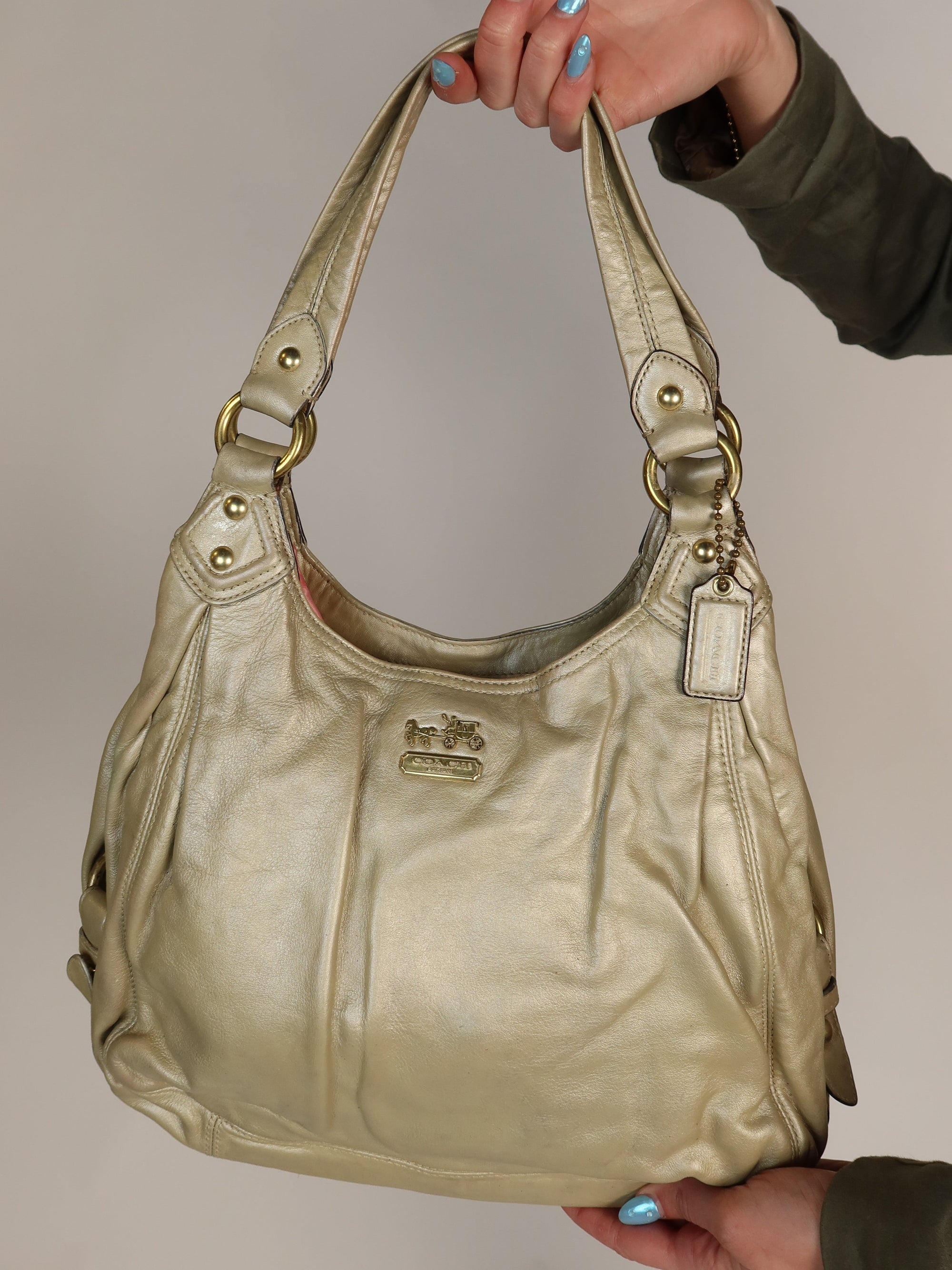 Coach Gold Leather Hobo Bag