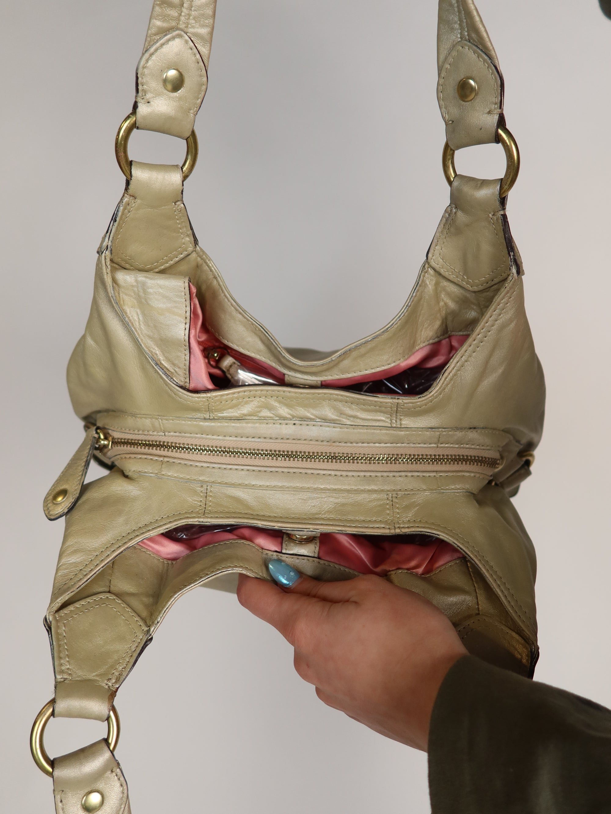 Coach Gold Leather Hobo Bag