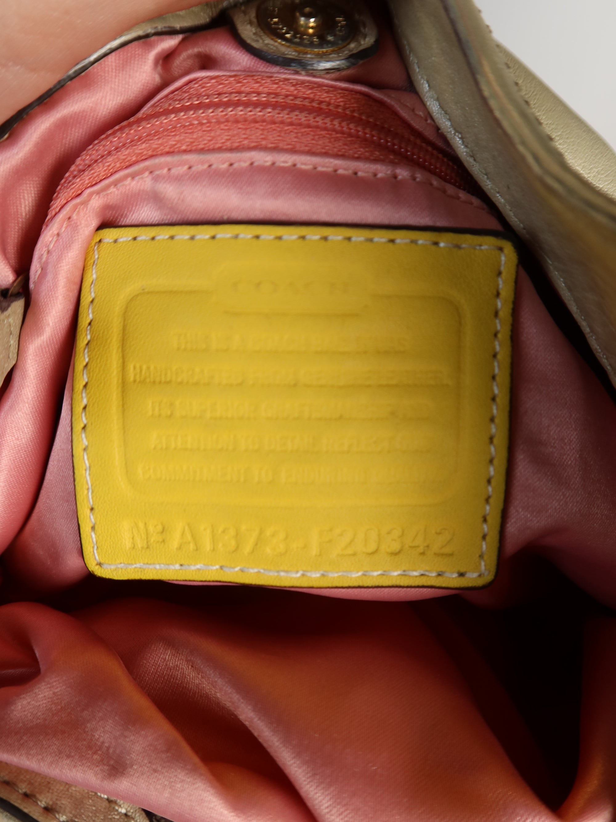 Coach Gold Leather Hobo Bag
