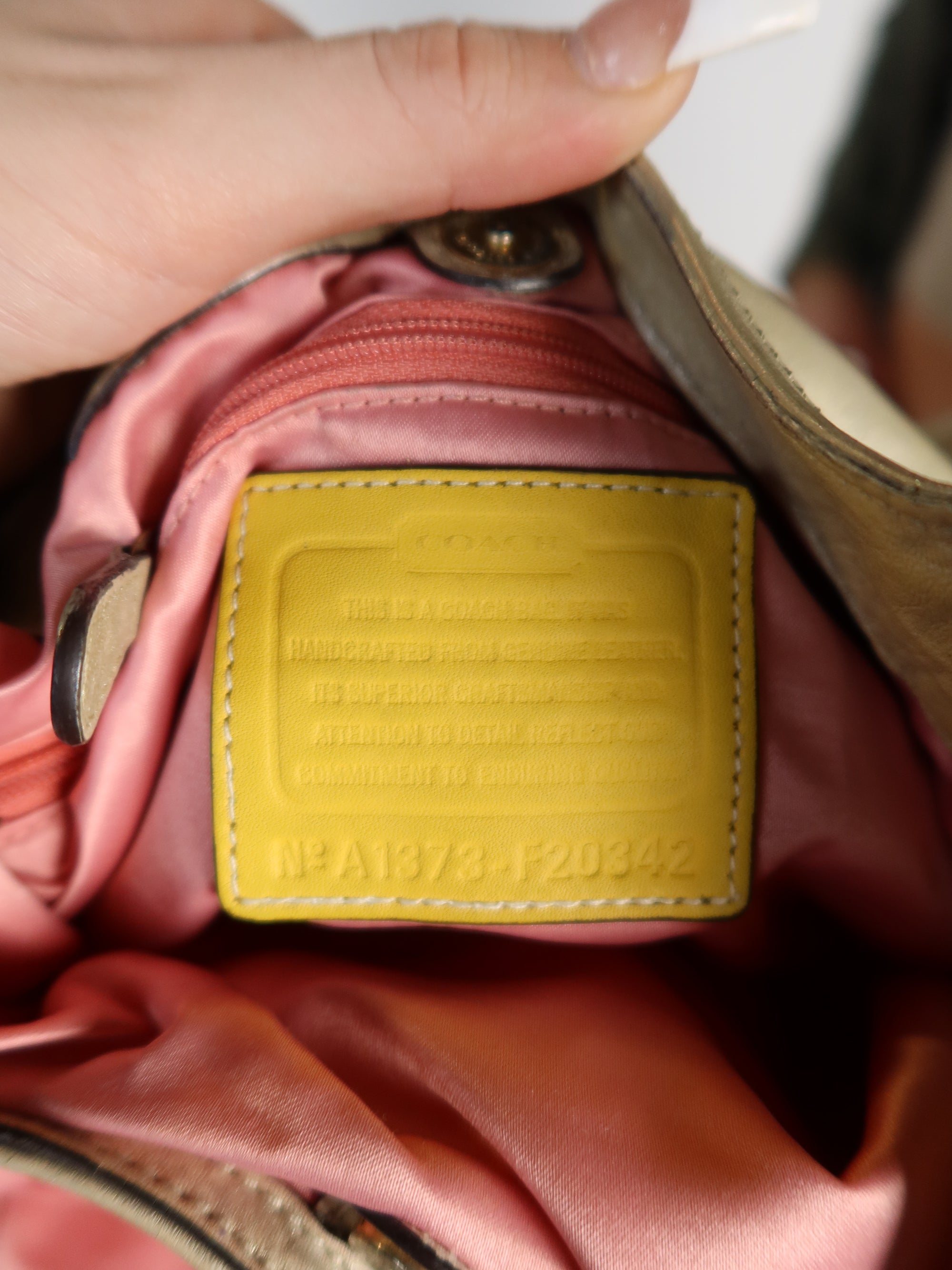 Coach Gold Leather Hobo Bag