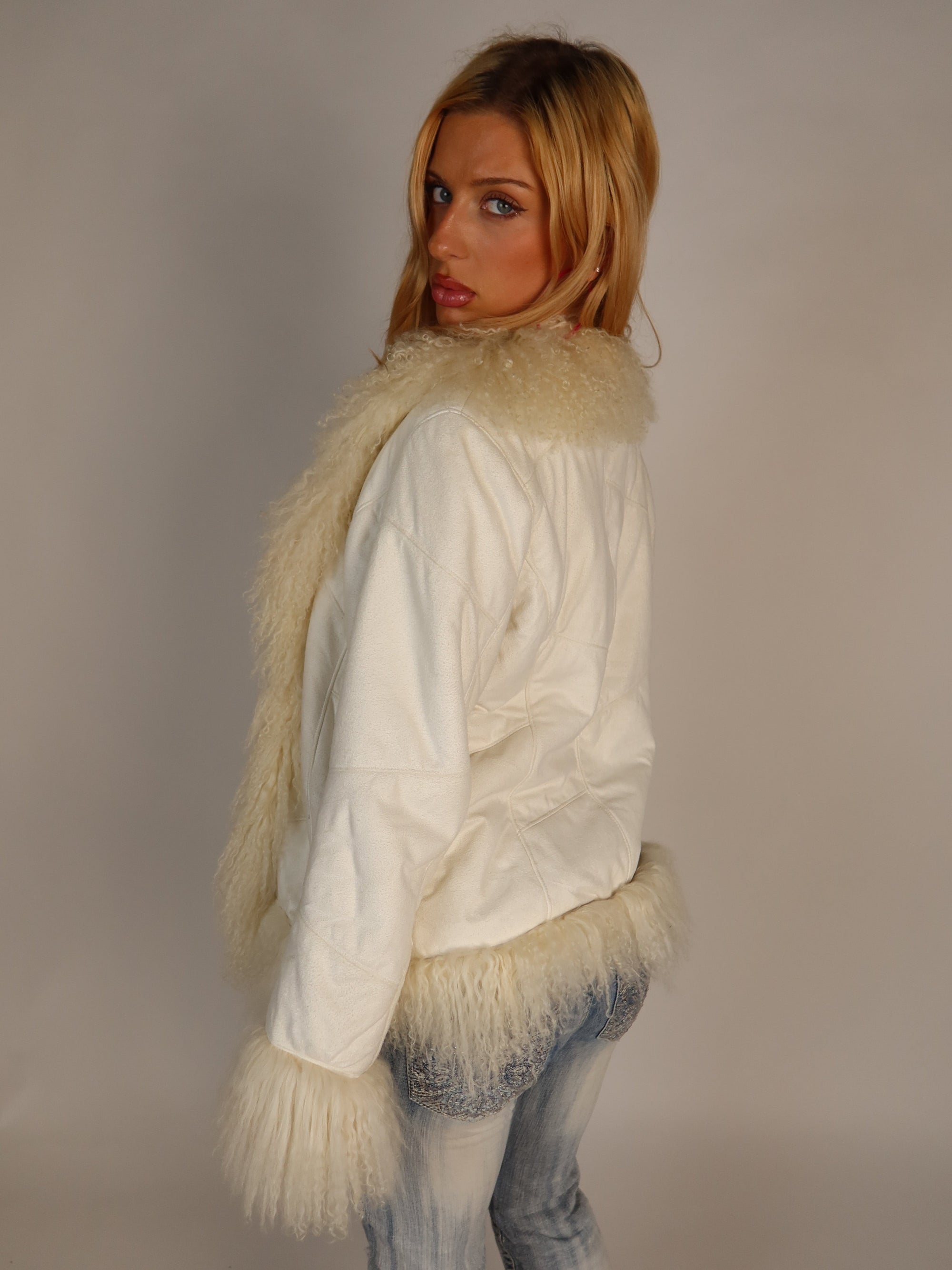 Y2K Faux Fur Afghan Coat S/M