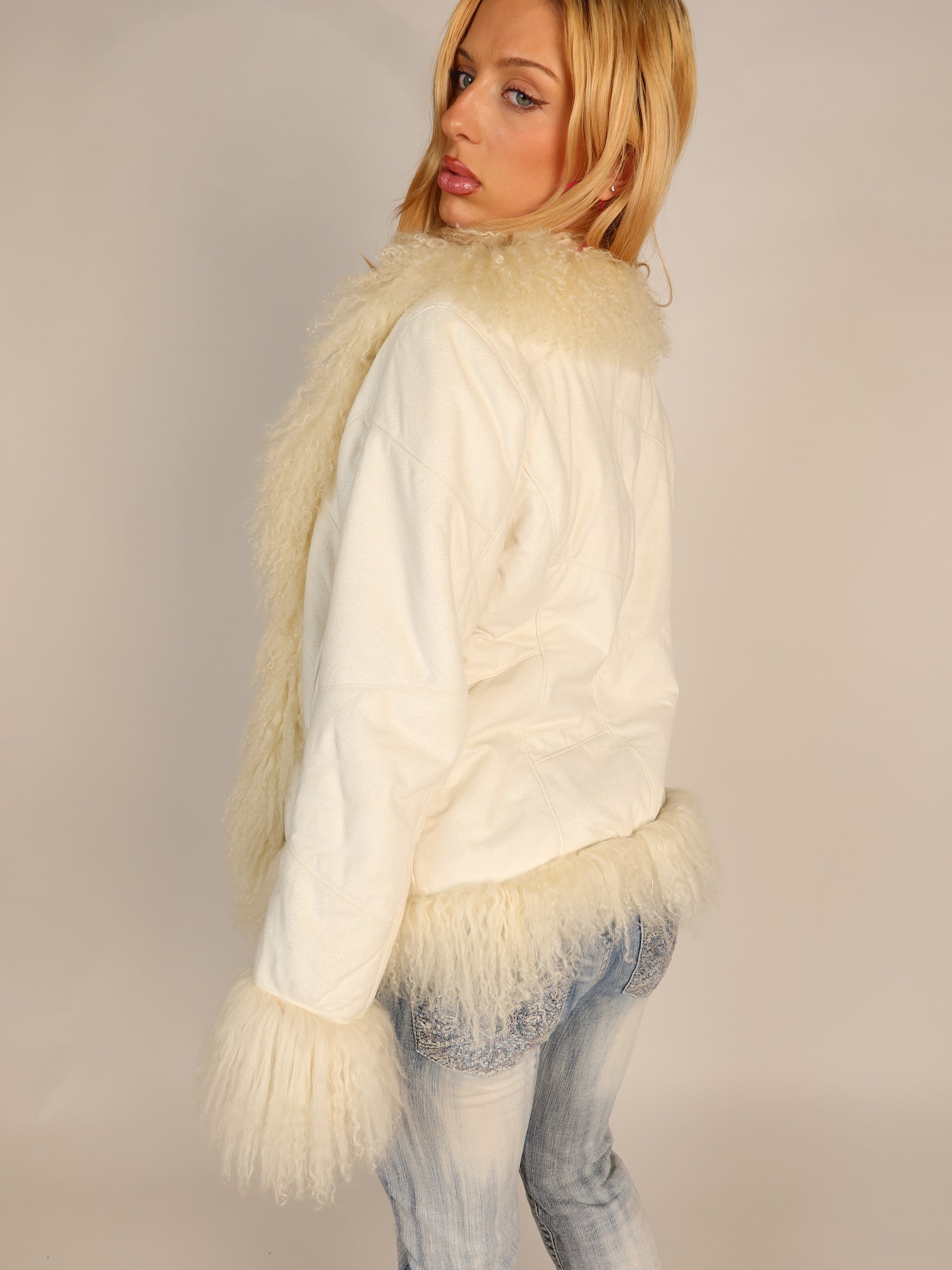 Y2K Faux Fur Afghan Coat S/M