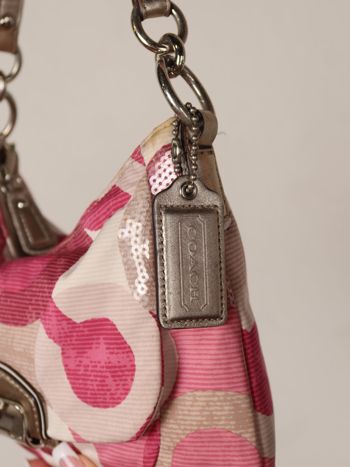 Coach Pink Sequin Shoulder Bag