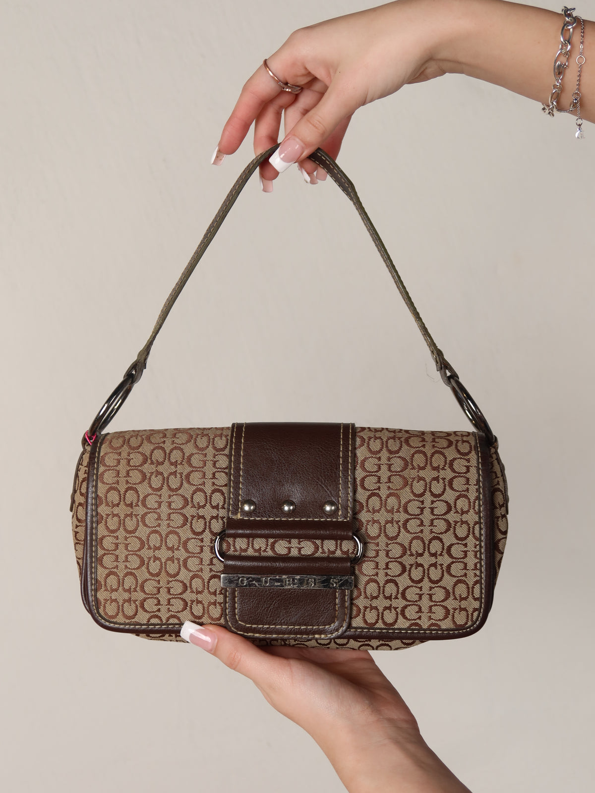 Guess Monogram Baguette Bag