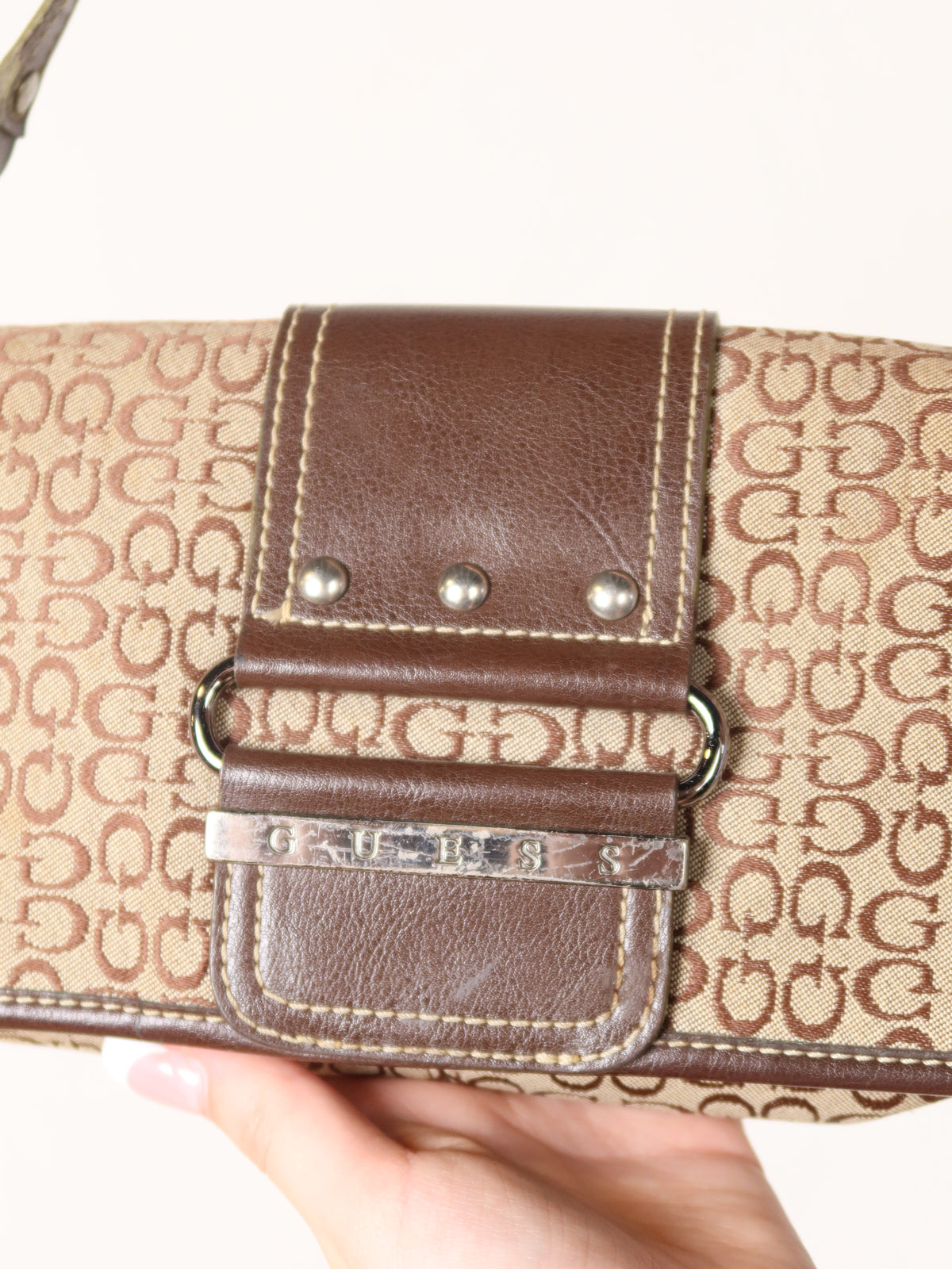 Guess Monogram Baguette Bag
