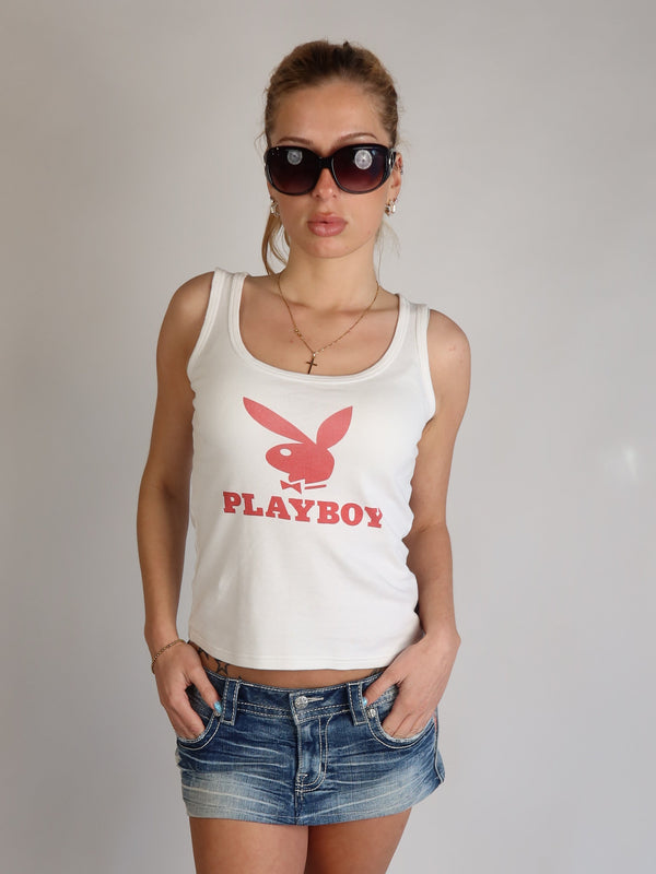 Playboy White Tank S/M
