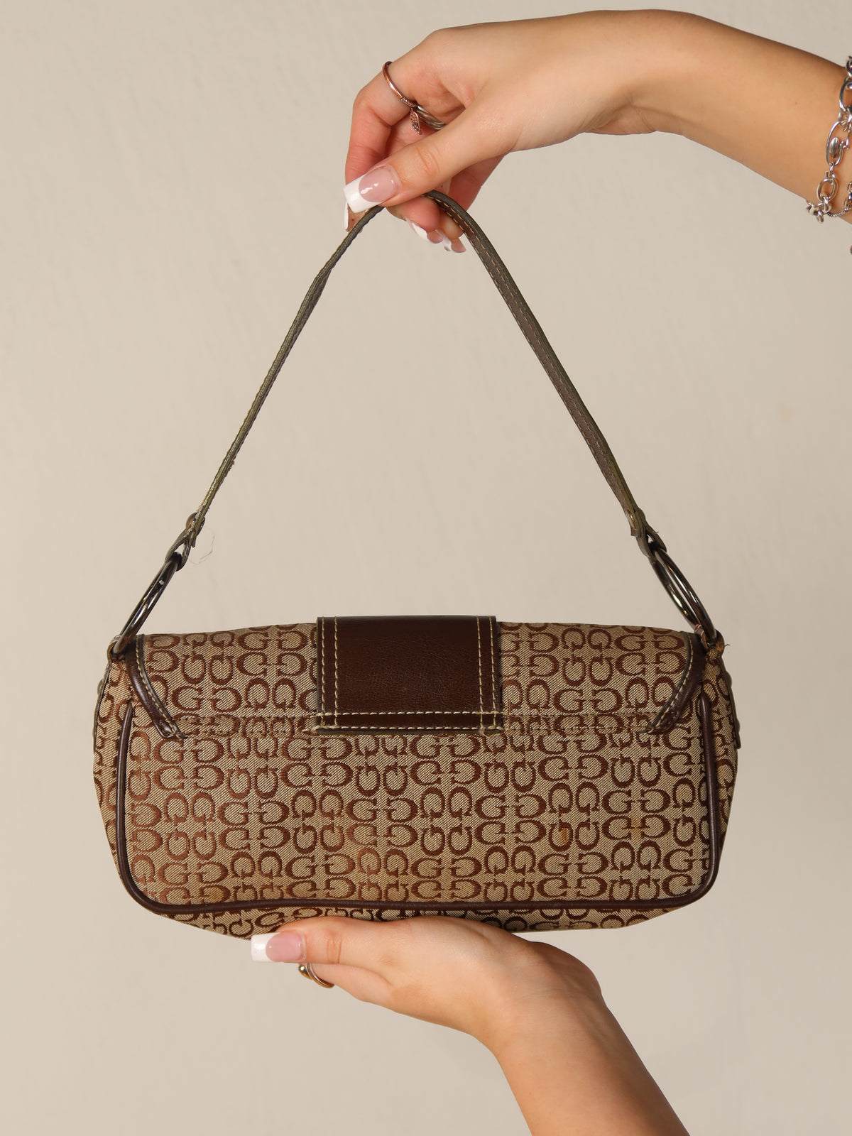 Guess Monogram Baguette Bag