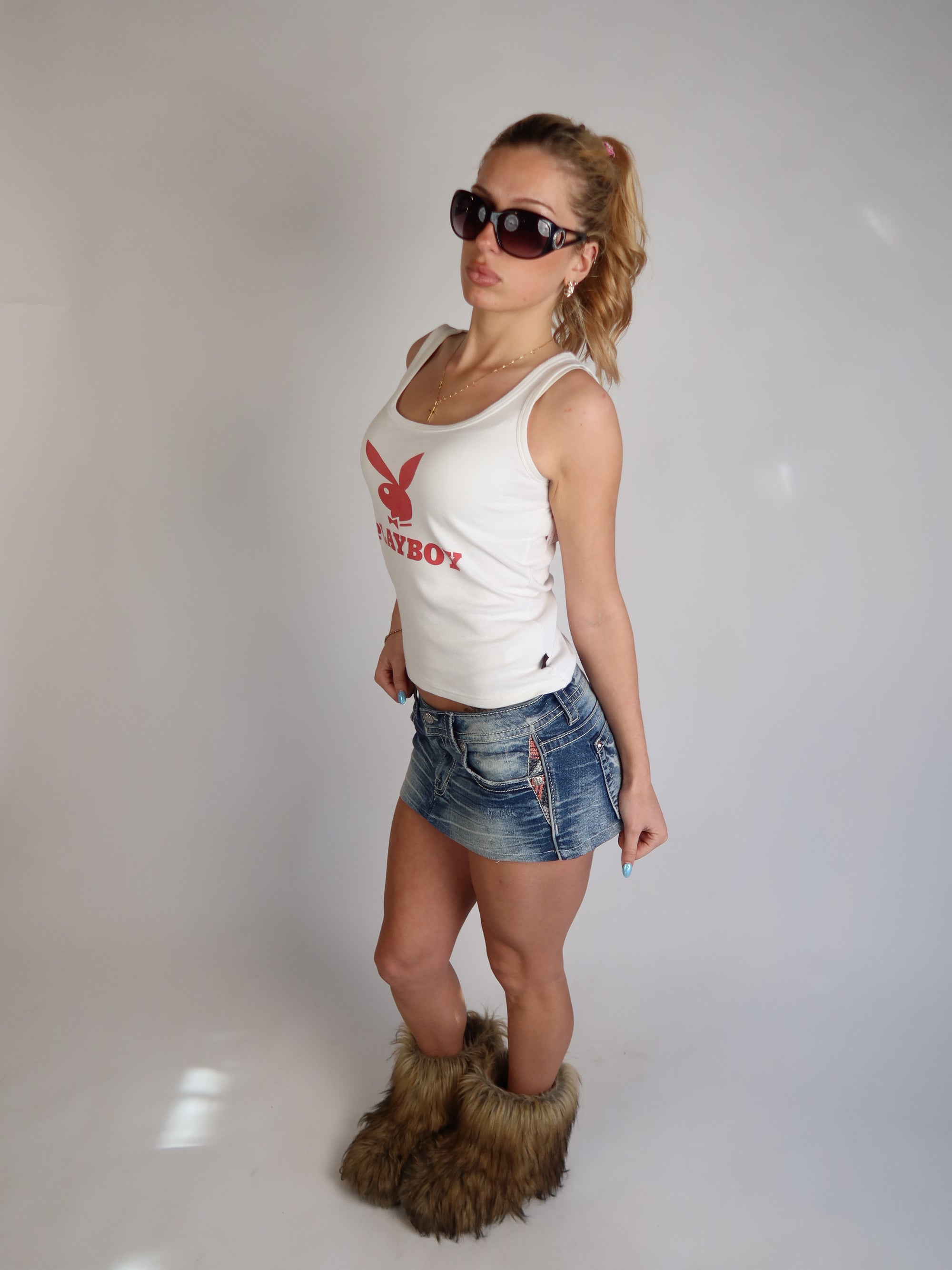 Playboy White Tank S/M