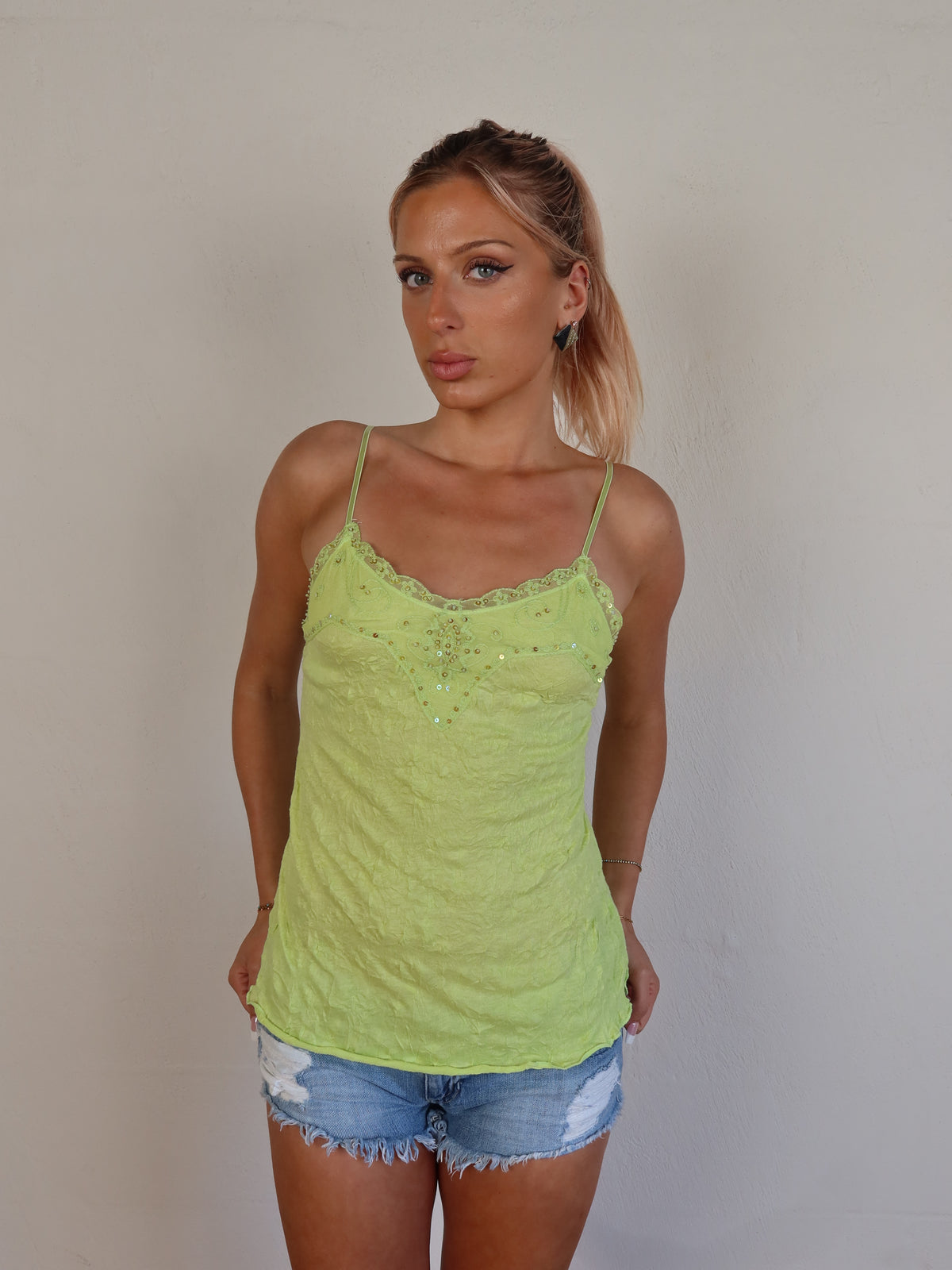 Lime Fairy Beaded Cami XS/S