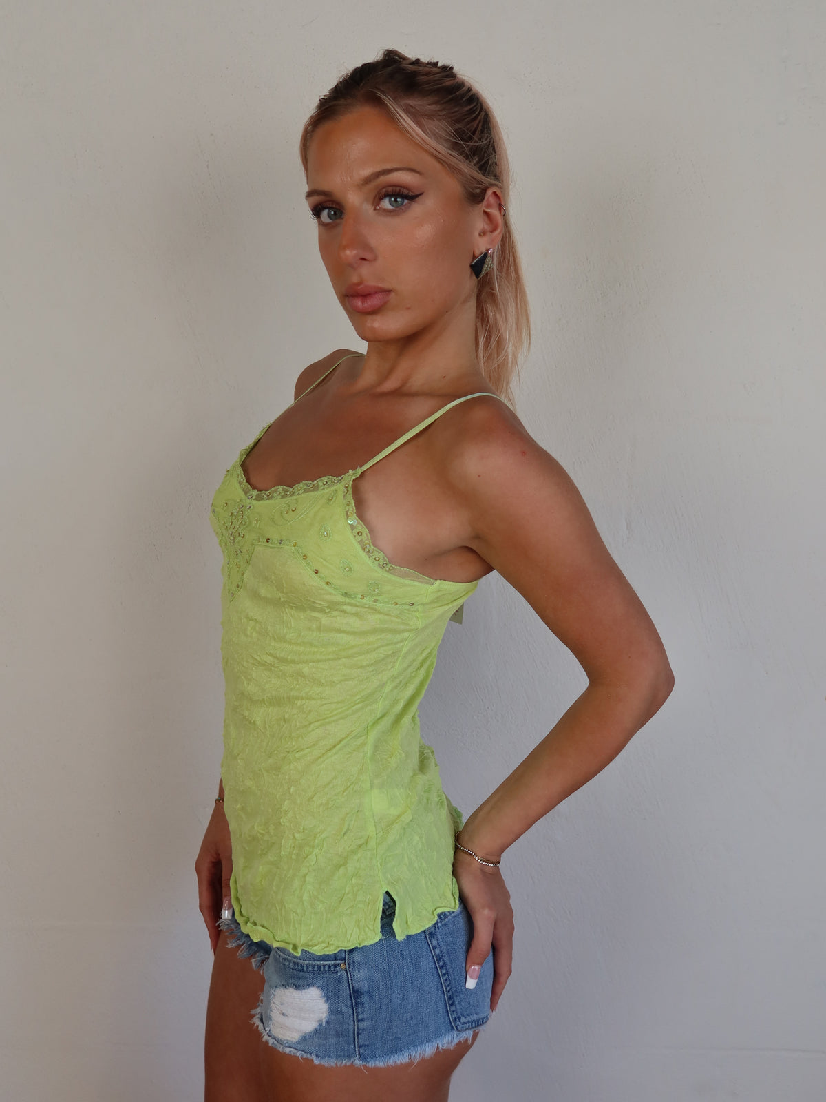 Lime Fairy Beaded Cami XS/S