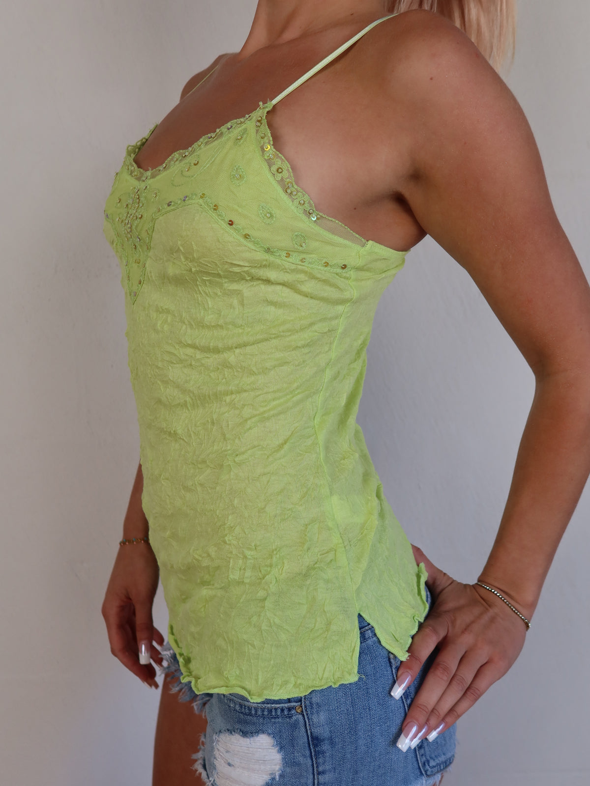 Lime Fairy Beaded Cami XS/S