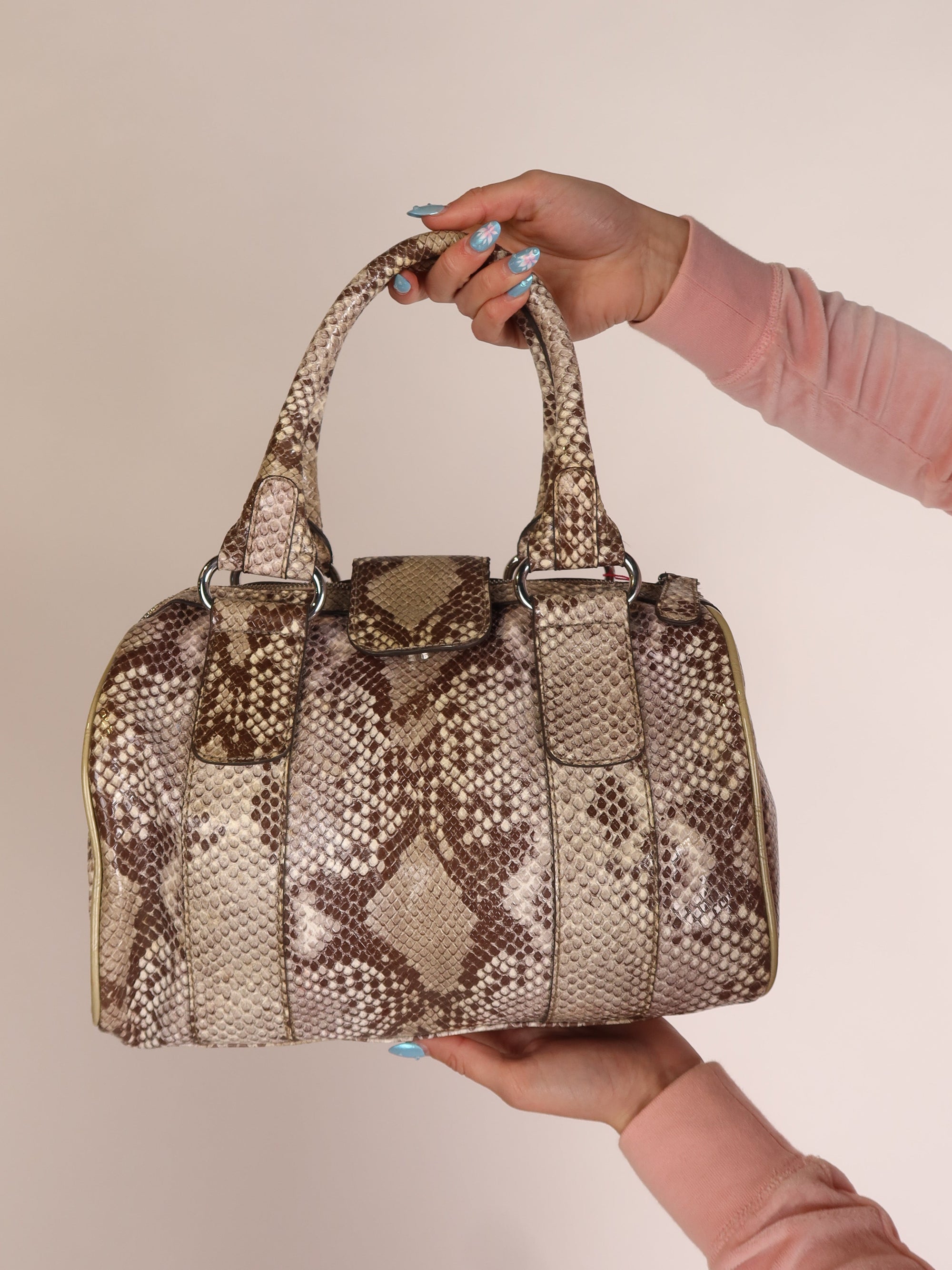 Guess Python Print Bowler Satchel