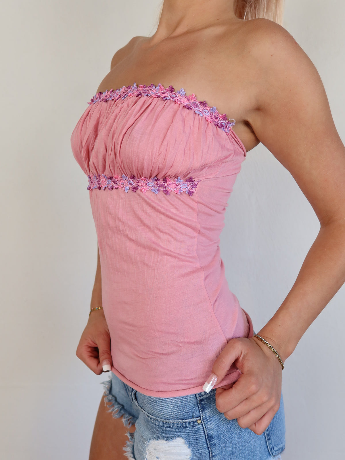 Strapless Floral Top XS/S
