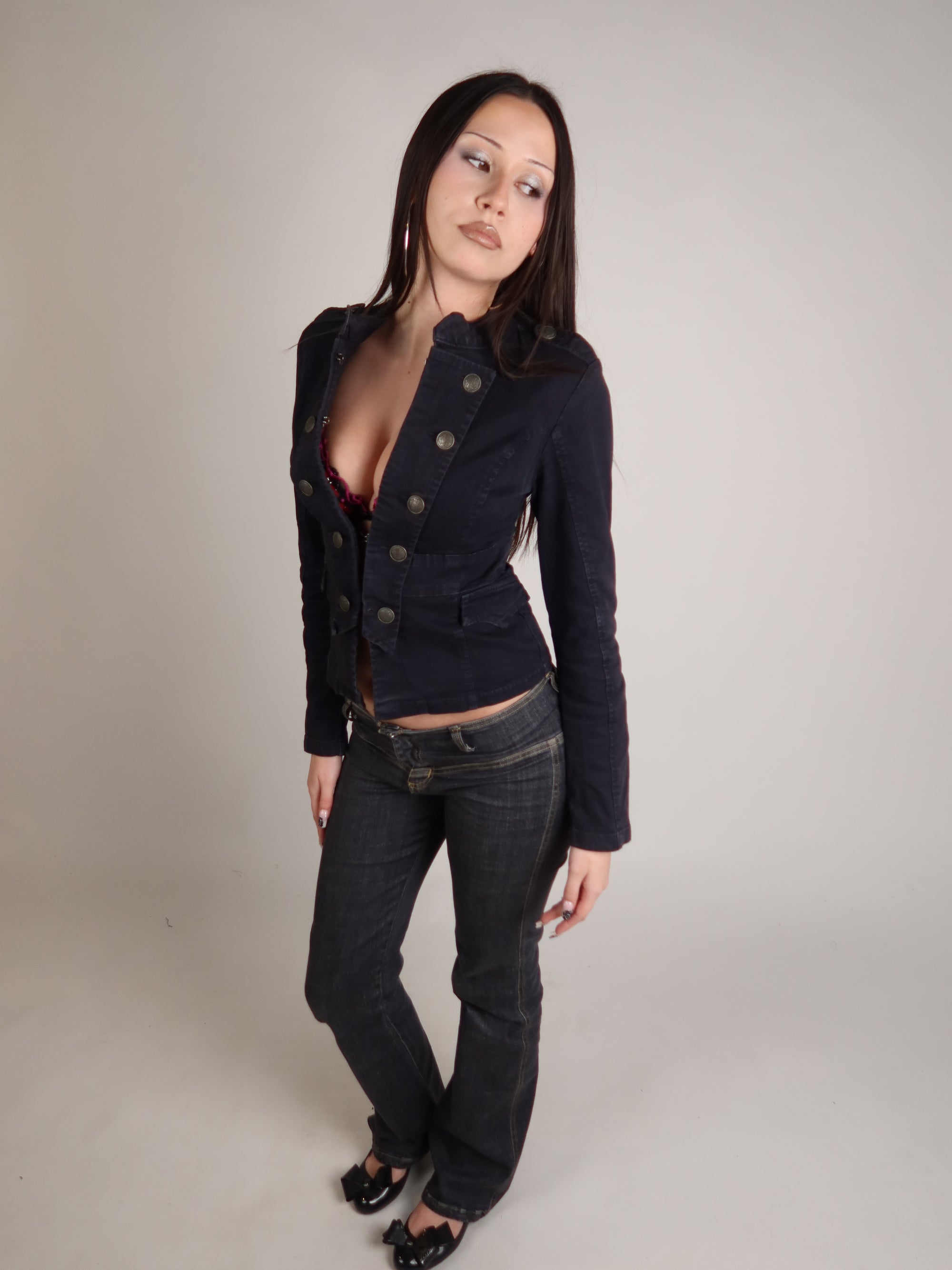 Denim Military Jacket S/M