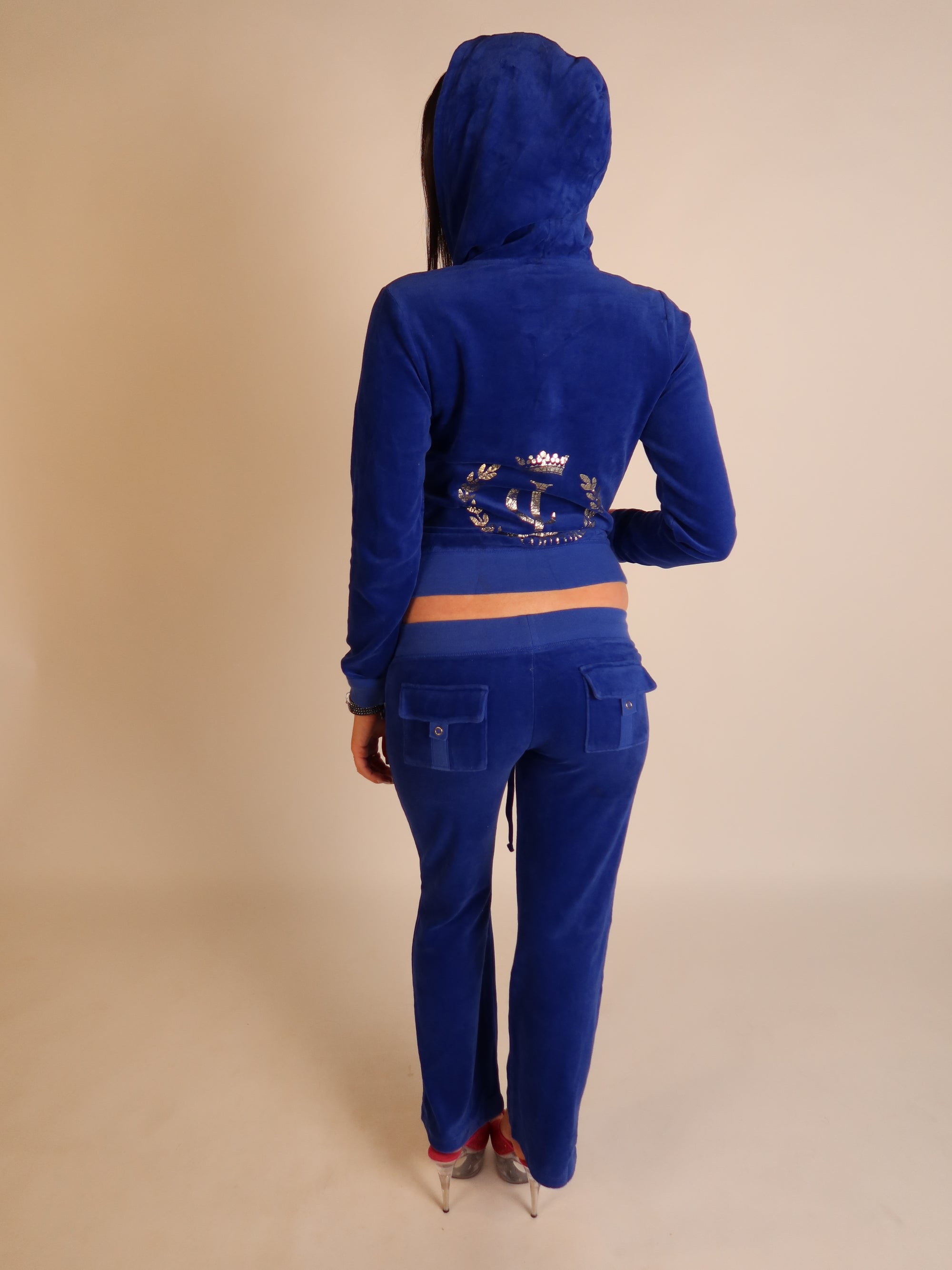 Juicy Couture Blue Velour Tracksuit Set