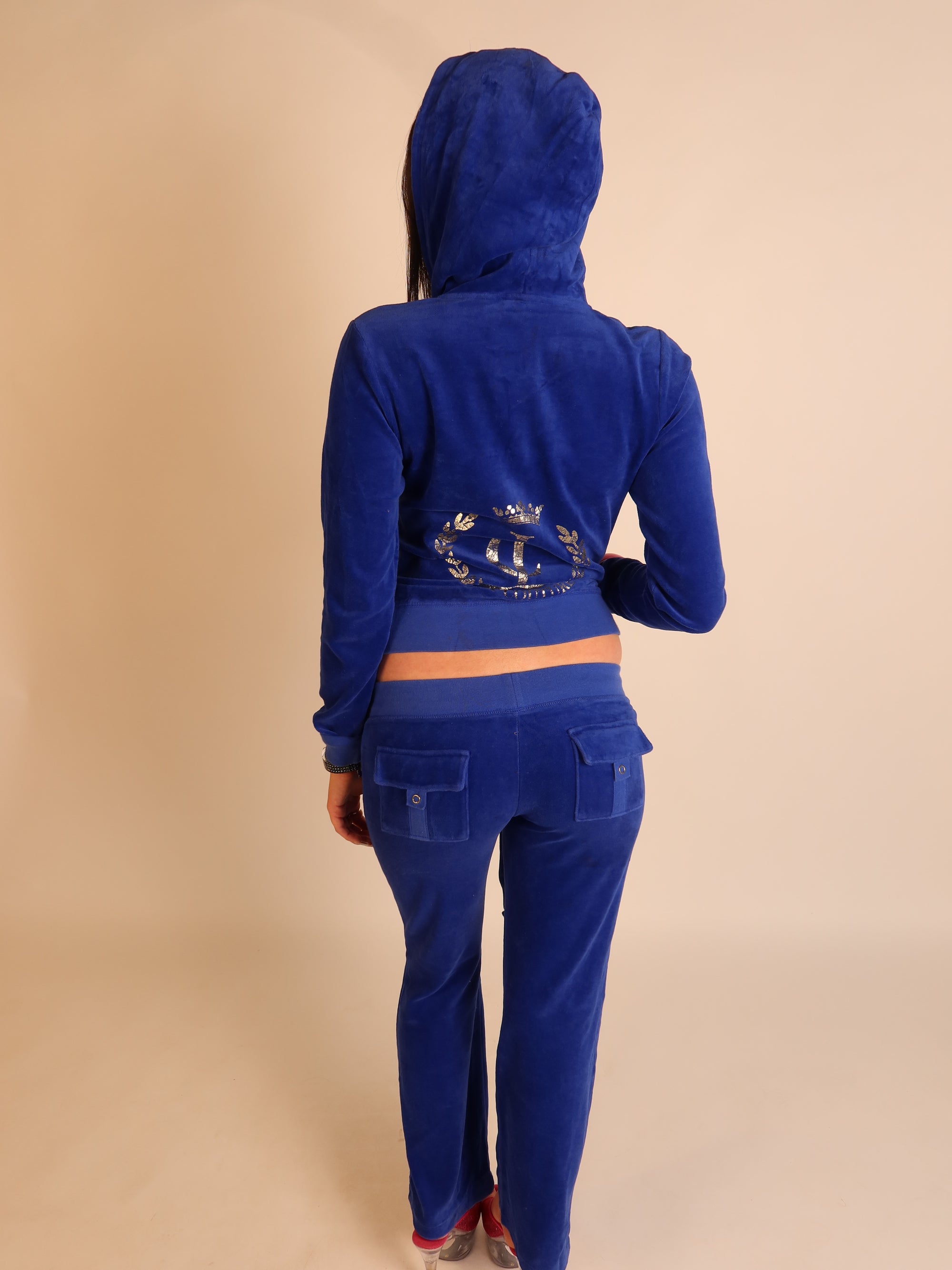Juicy Couture Blue Velour Tracksuit Set