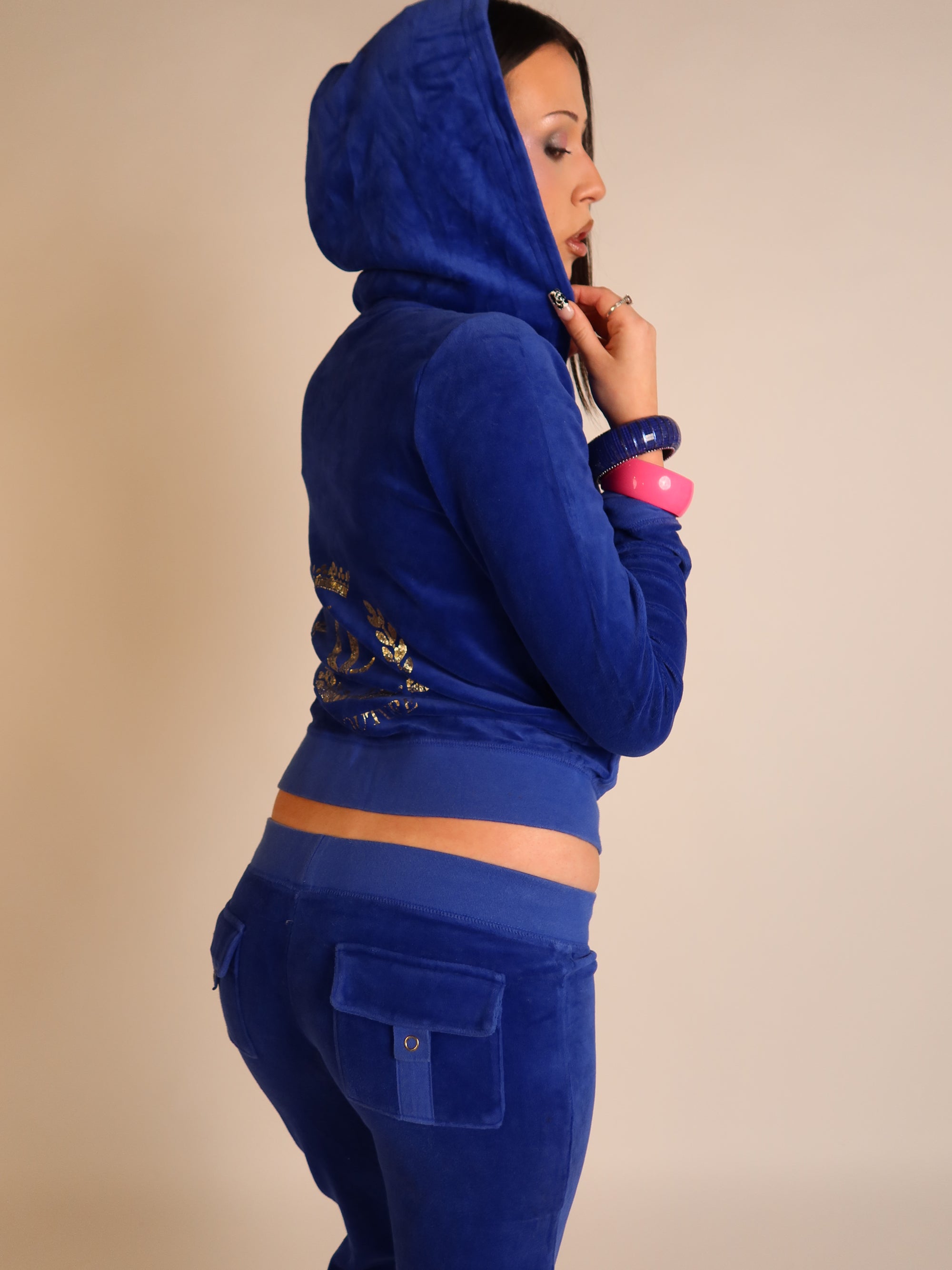 Juicy Couture Blue Velour Tracksuit Set