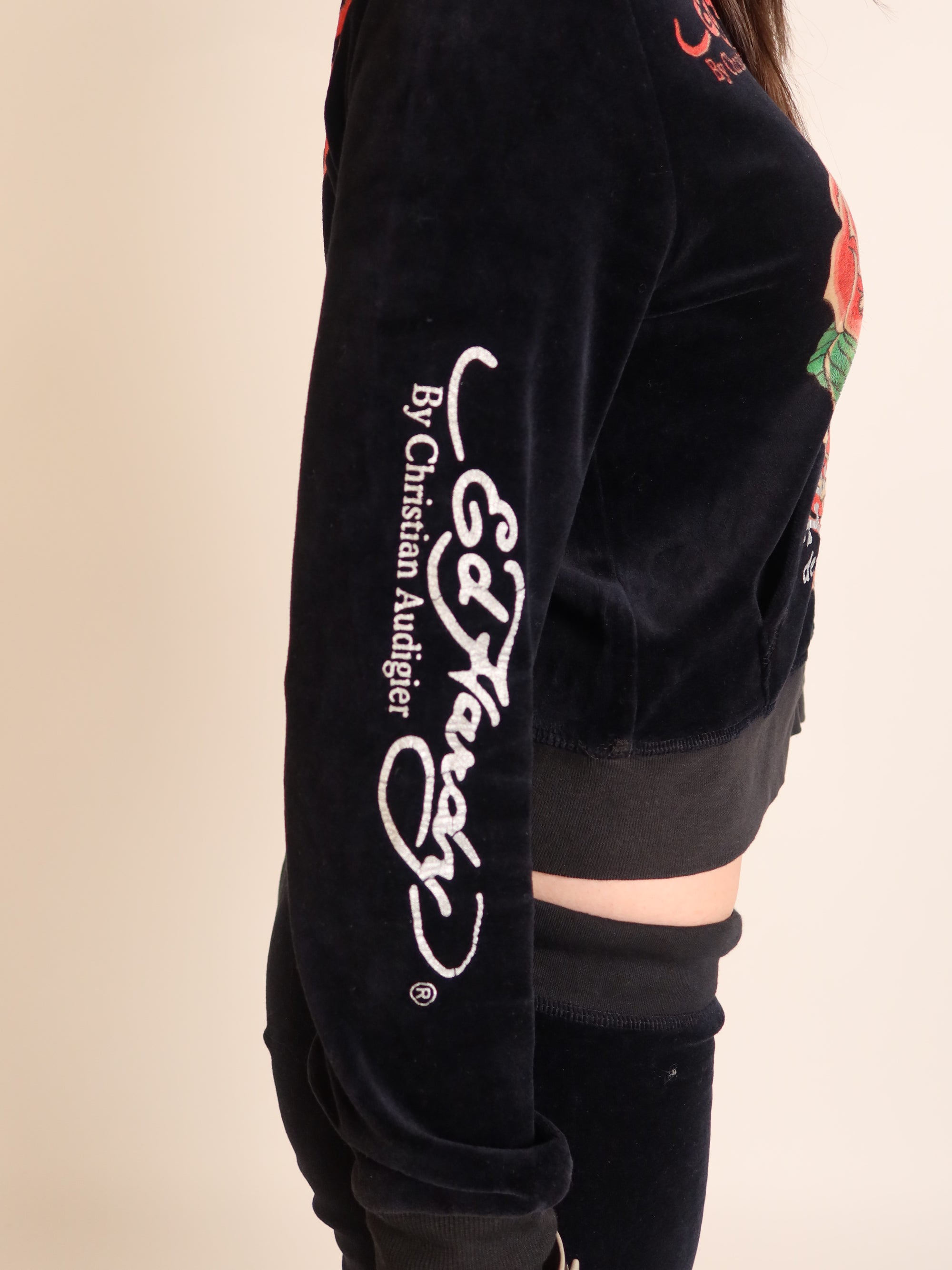Ed Hardy Black Velour Set S/M