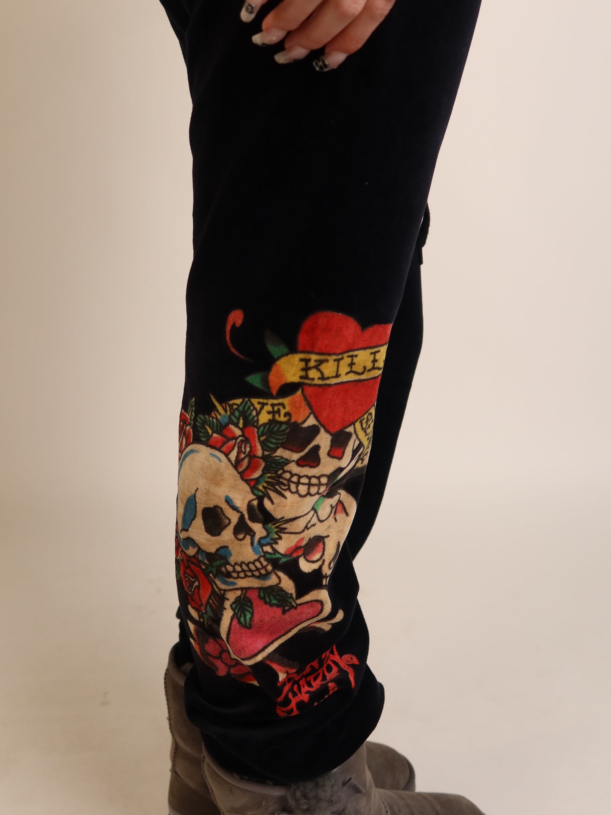 Ed Hardy Black Velour Set S/M