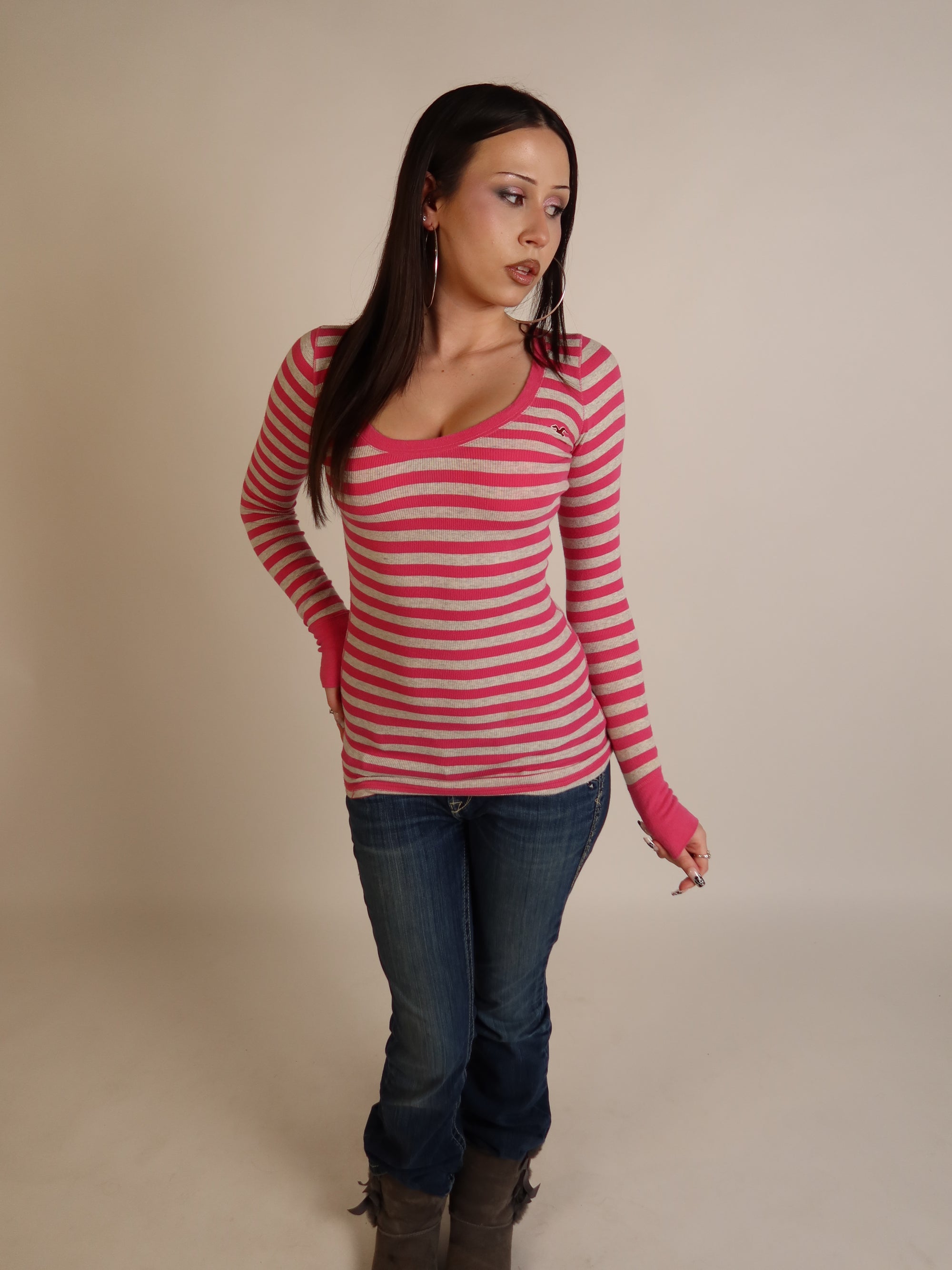 Hollister Striped Long Sleeve S