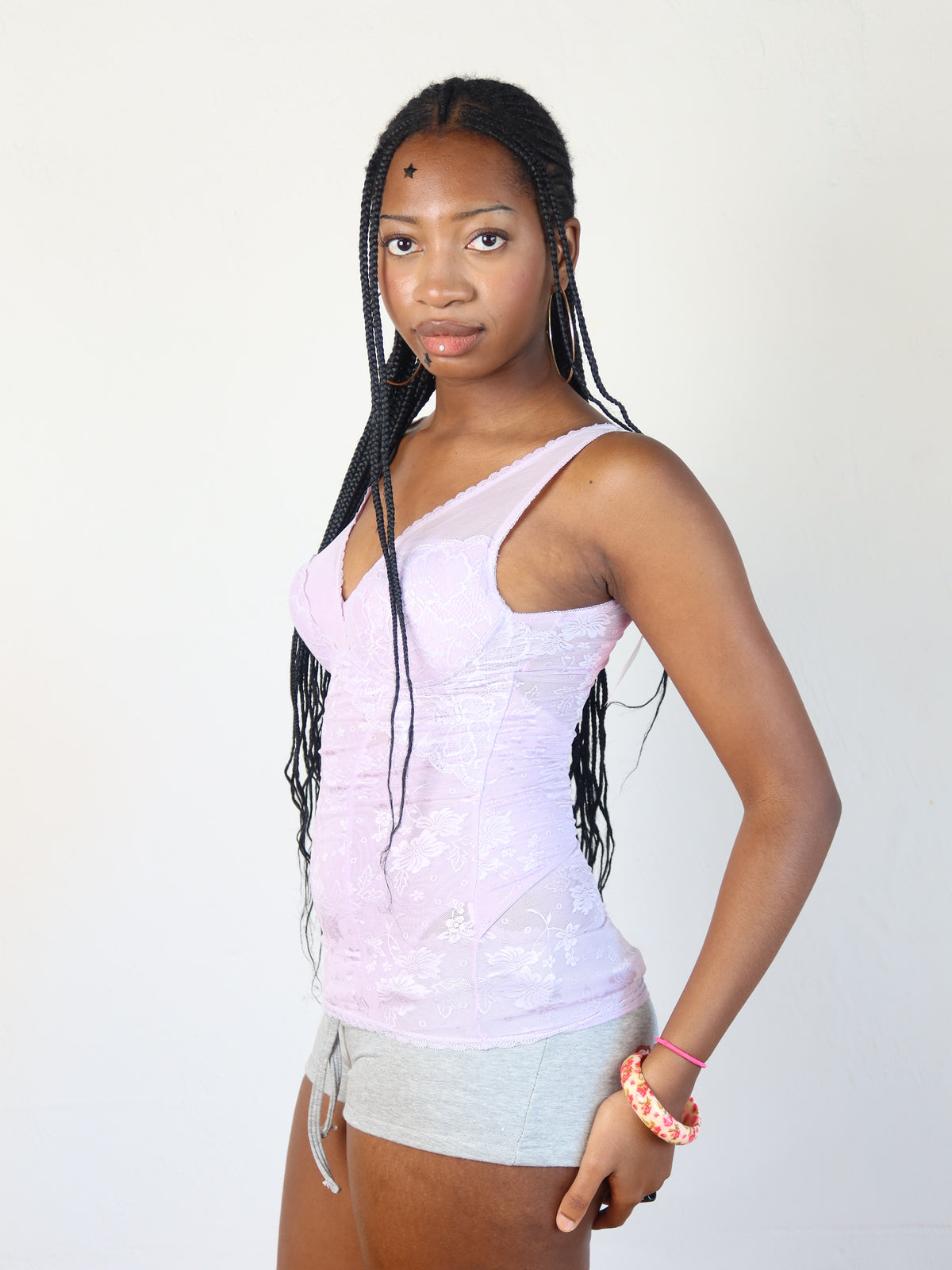 Lilac Lace Bustier Cami S/M