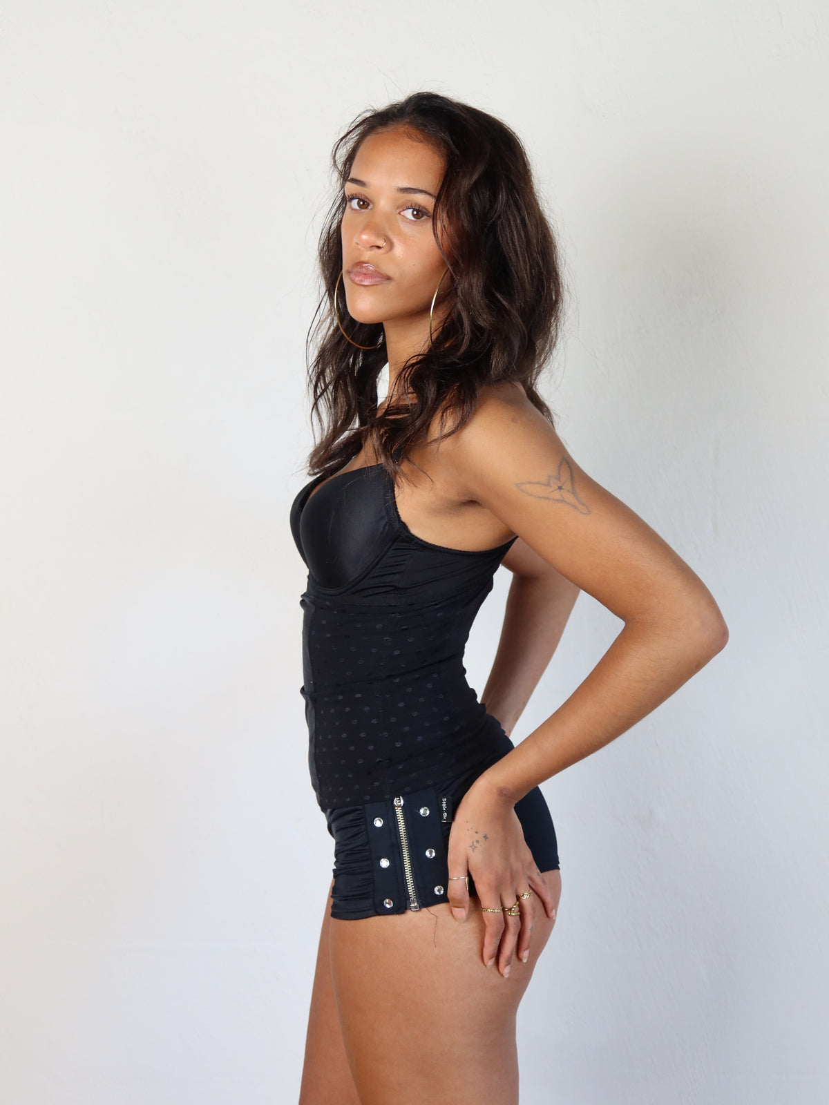 Black Polka Dot Bustier Corset XS/S